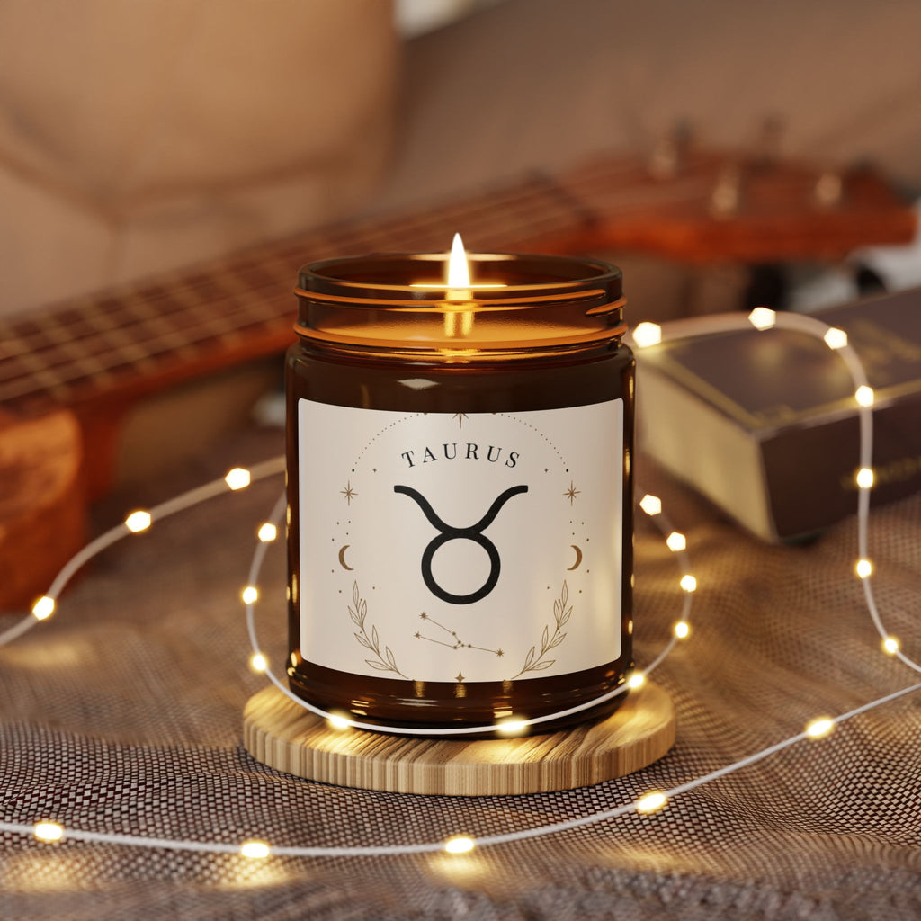 Taurus Scented Soy Candle — Amber Jar Aromatherapy Candle (Multi-Size)