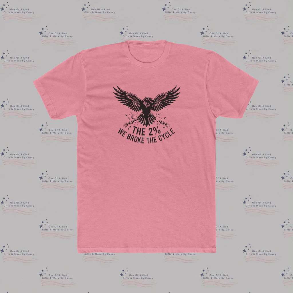 Eagle Graphic Tee — “The 2% We Broke The Cycle” Inspirational Crew Shirt
