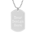 Engraved Dog Tag Necklace — Blank Military-Style ID Pendant with Ball Chain (Gold or Silver)