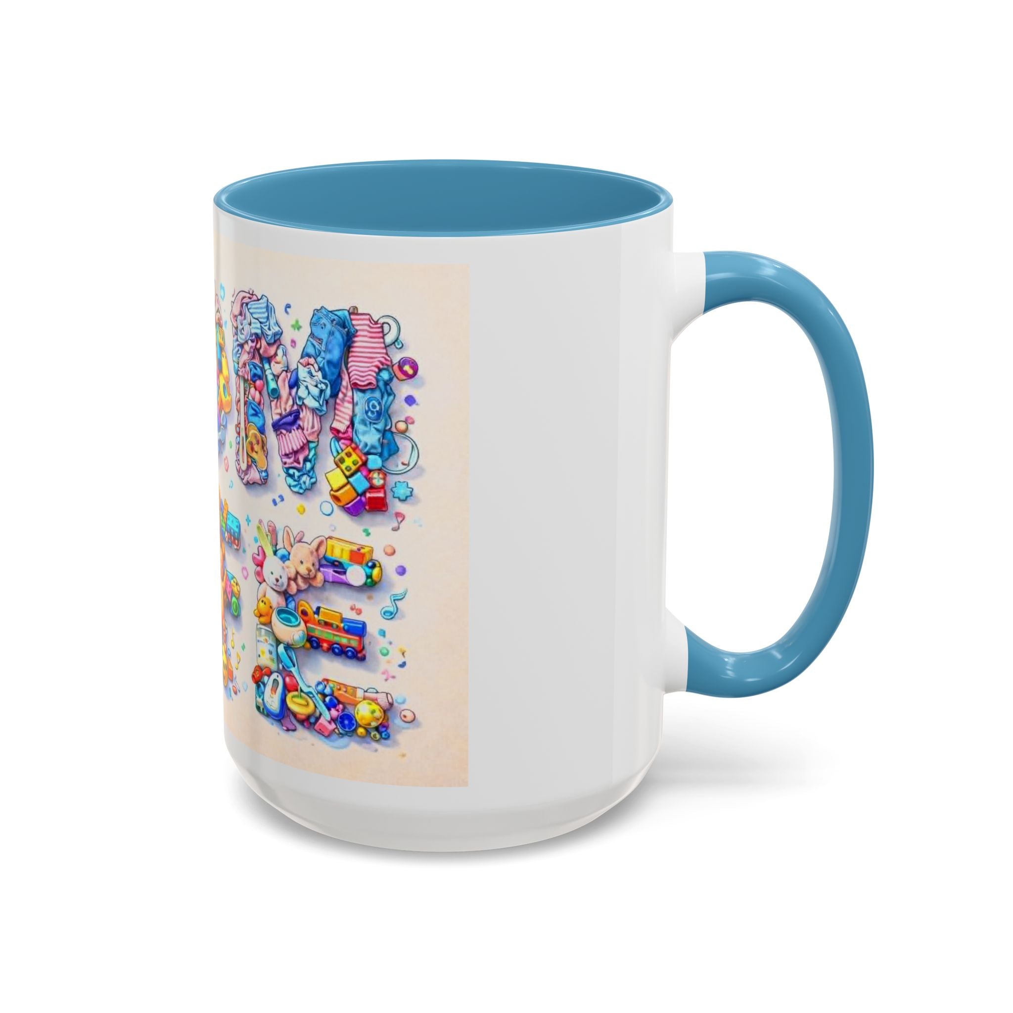 Baby Shower 'Mom to Be' Accent Coffee Mug — Cute Toy Lettering Design