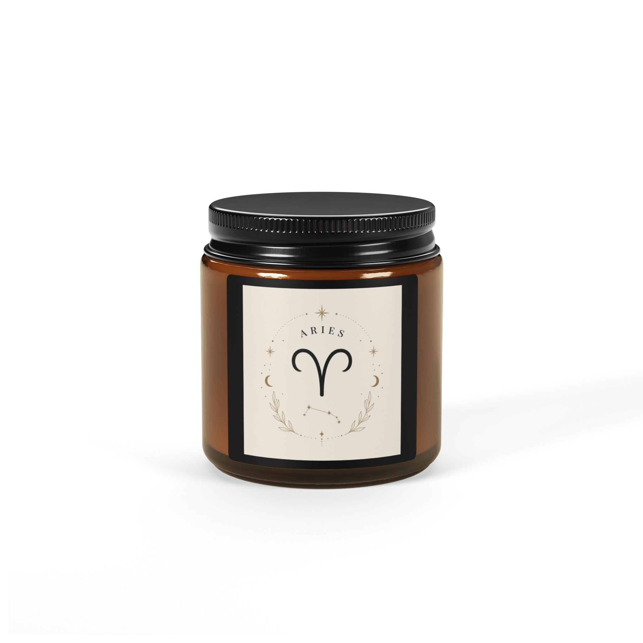 Aromatherapy Soy Candle — Amber Jar (Zodiac Aries Design)