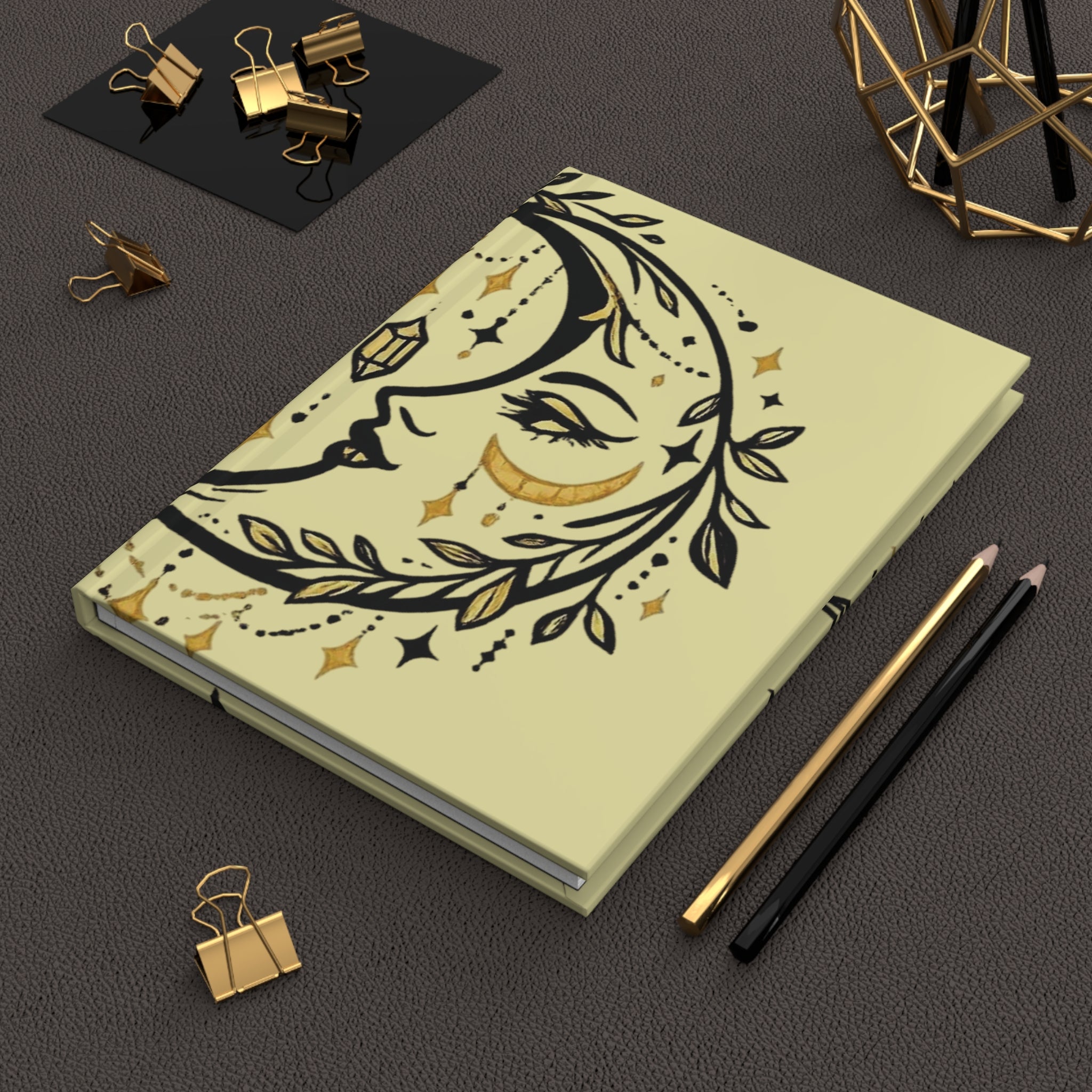 Celestial Sun & Moon Hardcover Journal — Astrology-Inspired Matte Notebook