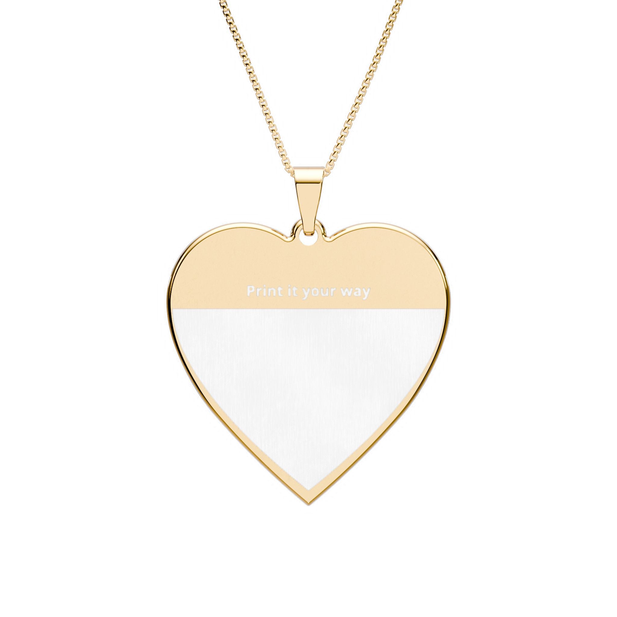 Heart Photo Pendant Necklace — Personalized Engraved Heart Locket (Silver or Gold)