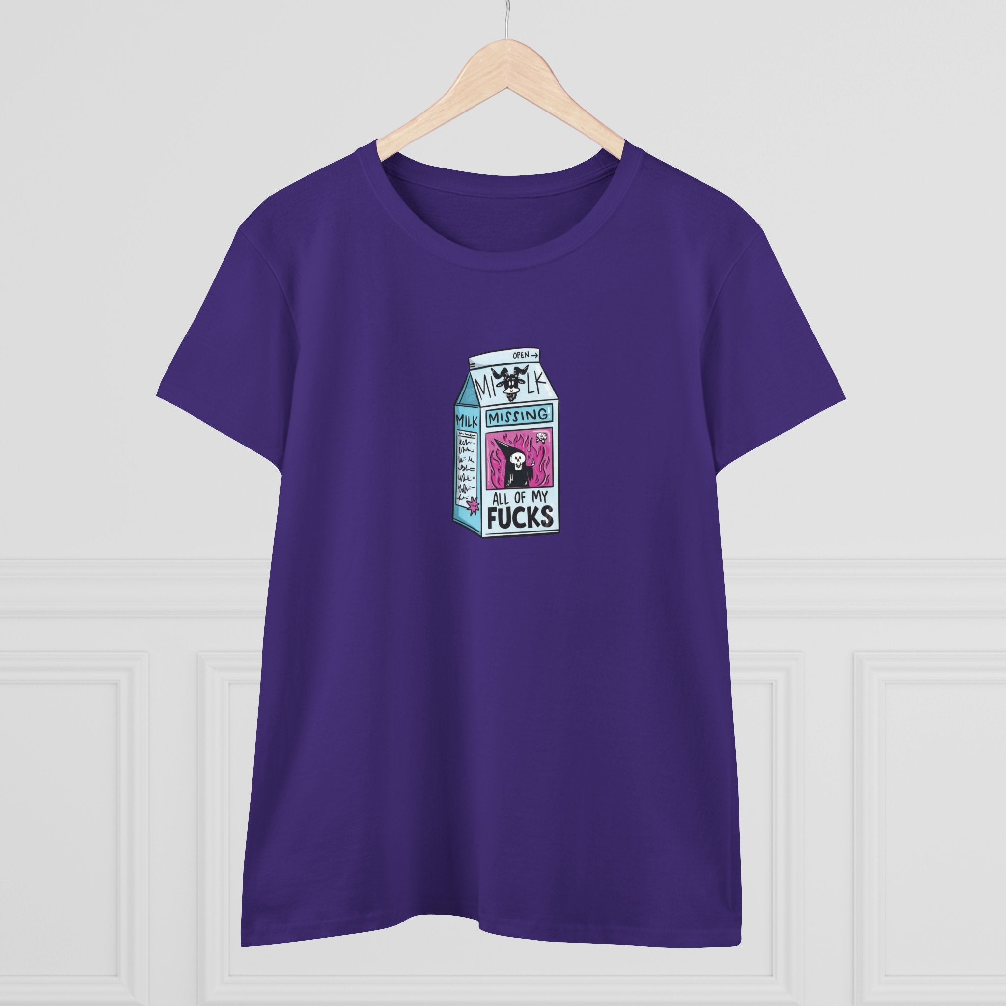 All My Fucks' Cartoon Milk Carton Women's T-Shirt