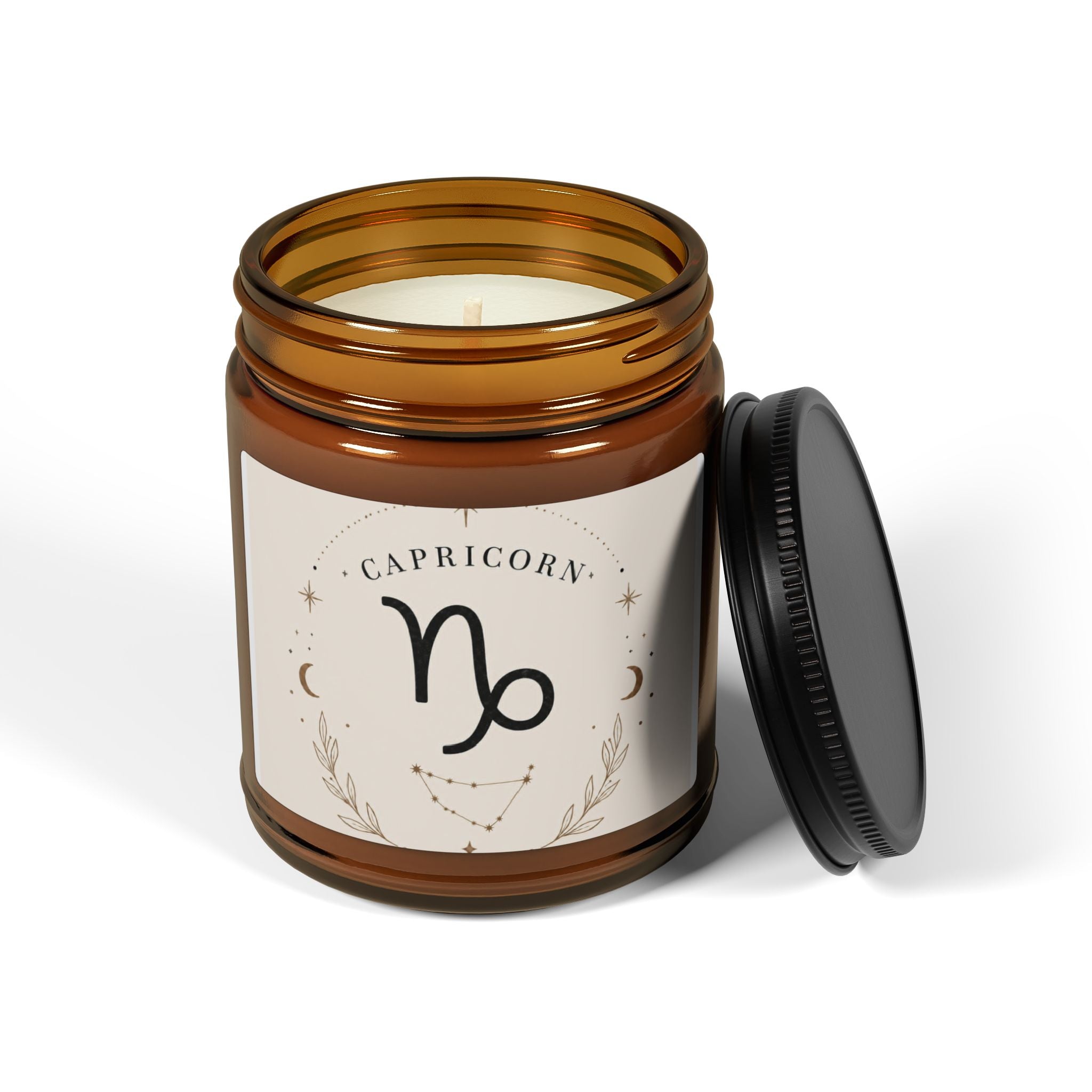 Capricorn Soy Candle — Amber Jar Scented Candle (Zodiac Gift)