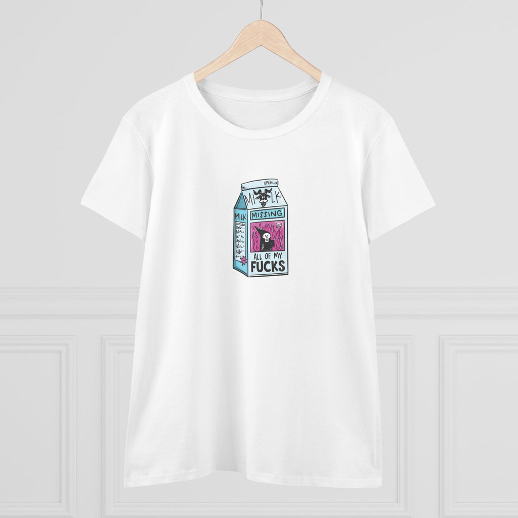 All My Fucks' Cartoon Milk Carton Women's T-Shirt