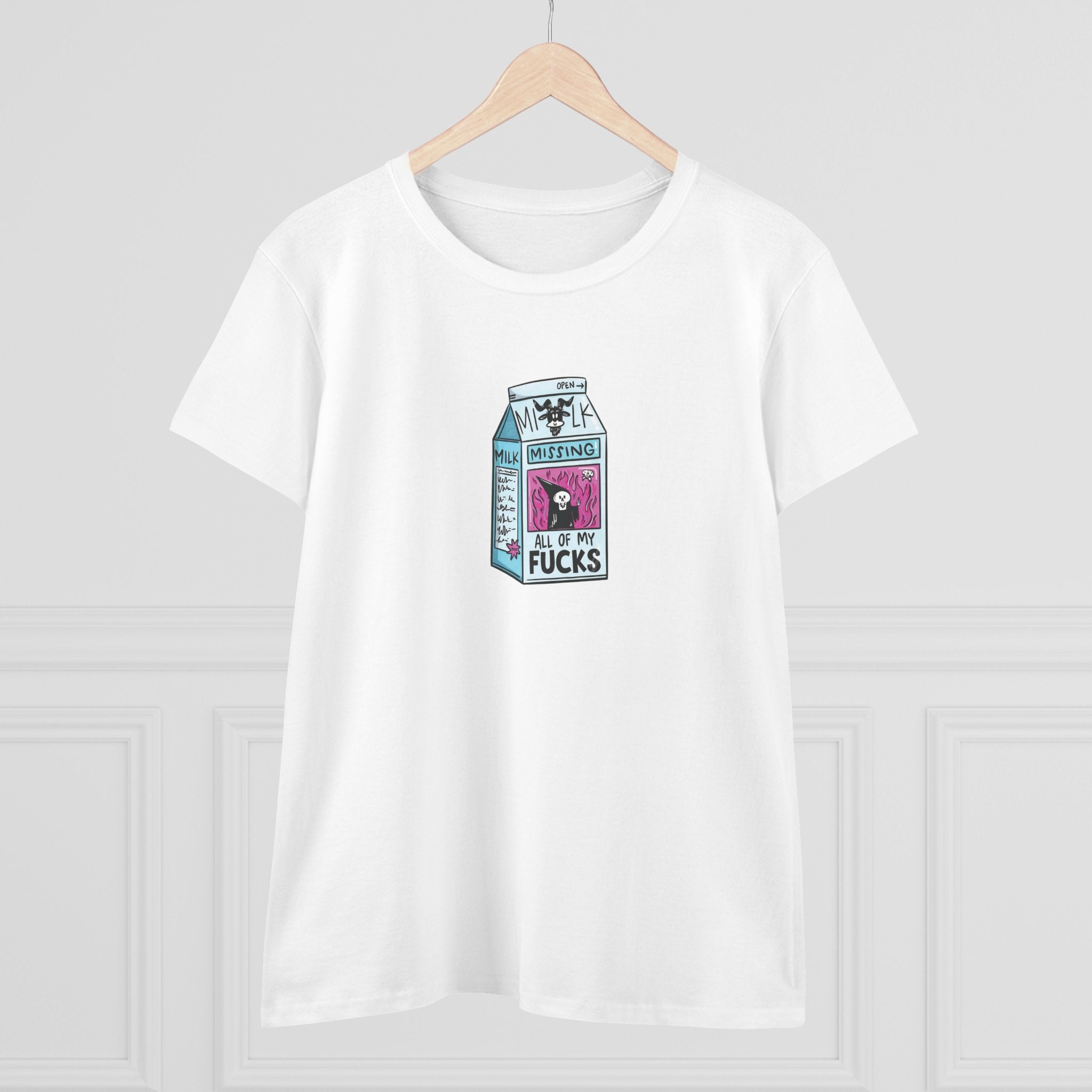 All My Fucks' Cartoon Milk Carton Women's T-Shirt