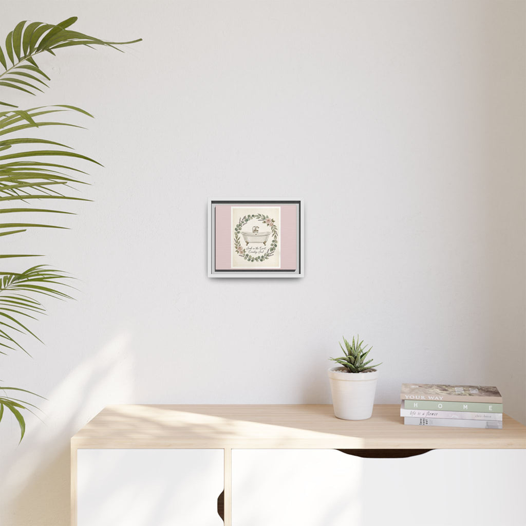 Framed Canvas Wall Art - 'Soak in the Quiet, Country Soul' Vintage Bath Print