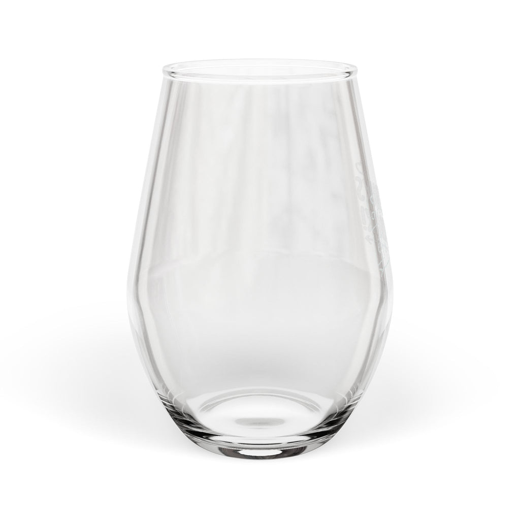 Engraved Stemless Wine Glass 11.5oz — Custom Sparkle State Silhouette