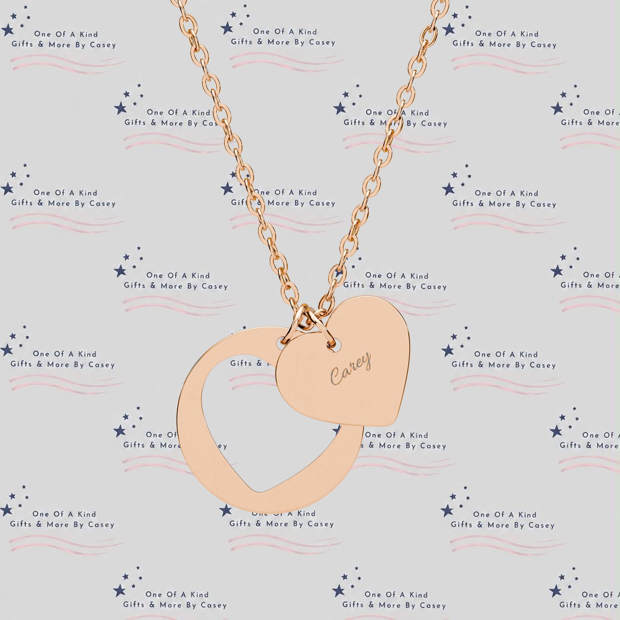 Personalized Heart Cutout Necklace — Engraved Name Pendant