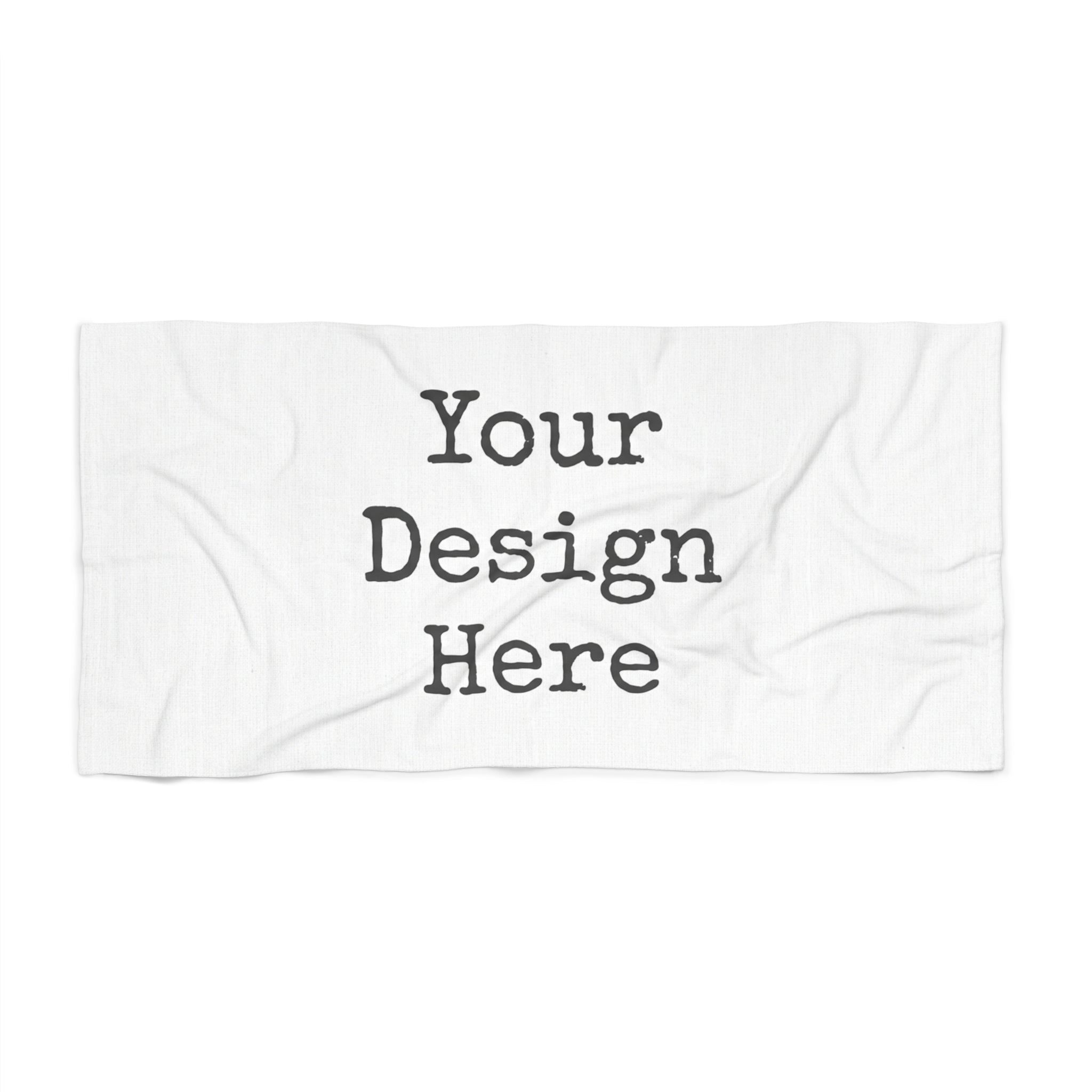 Personalized Beach Towel – Customizable "Your Design Here" Tropical Towel for Pool, Ocean & Summer Gifts