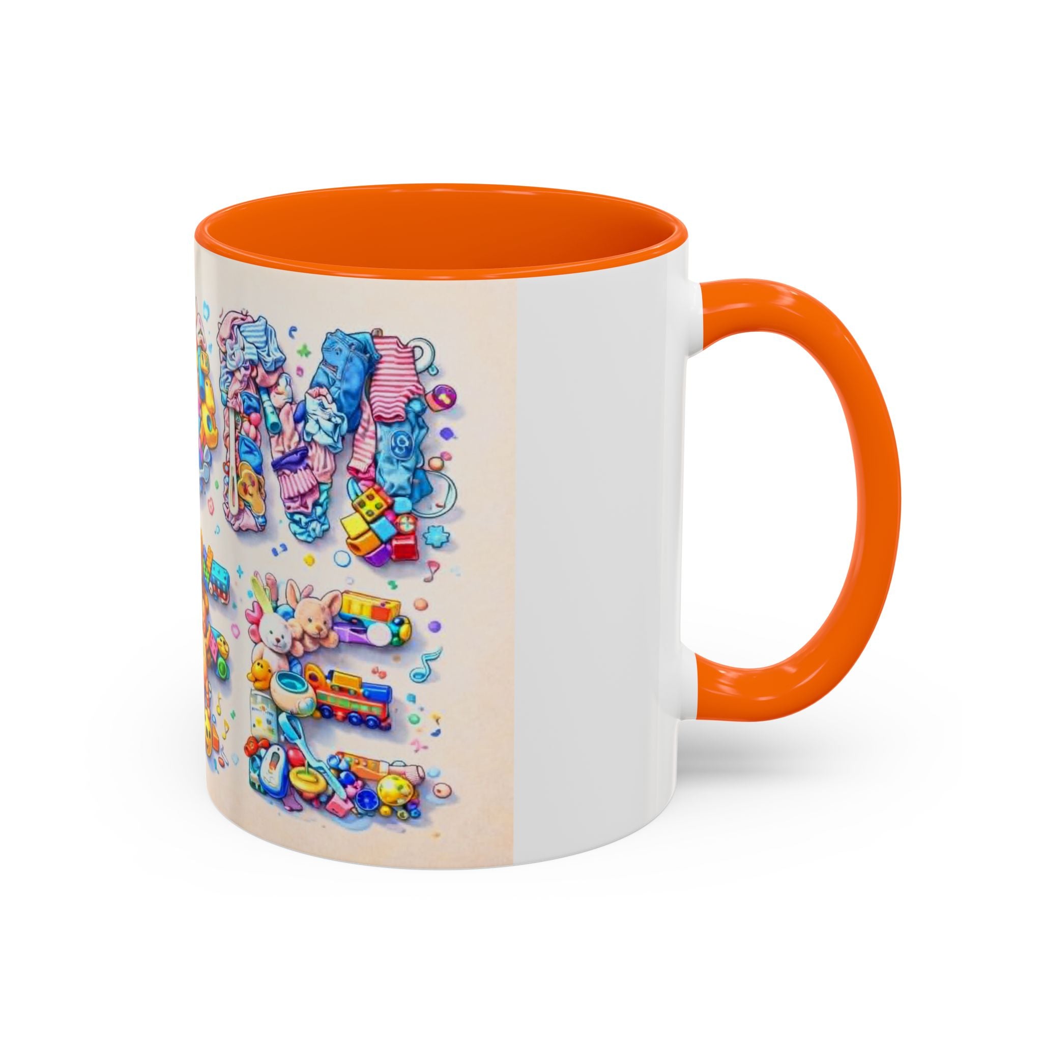 Baby Shower 'Mom to Be' Accent Coffee Mug — Cute Toy Lettering Design