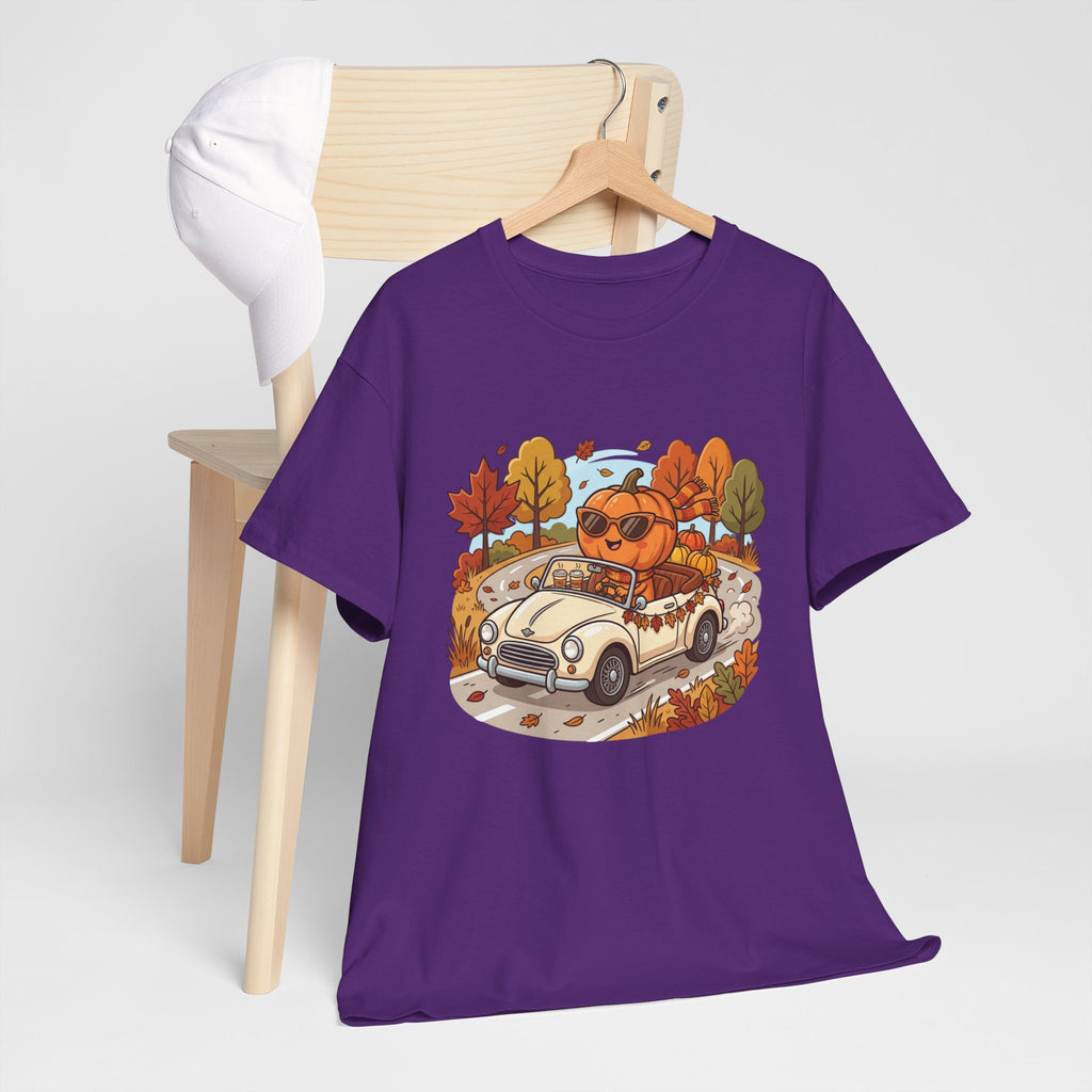Autumn Roadtrip Tee — Pumpkin Driver Vintage Car Fall Shirt