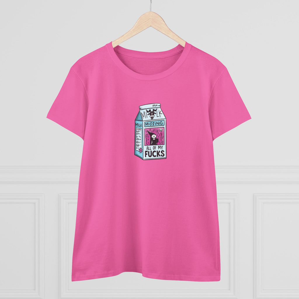 All My Fucks' Cartoon Milk Carton Women's T-Shirt
