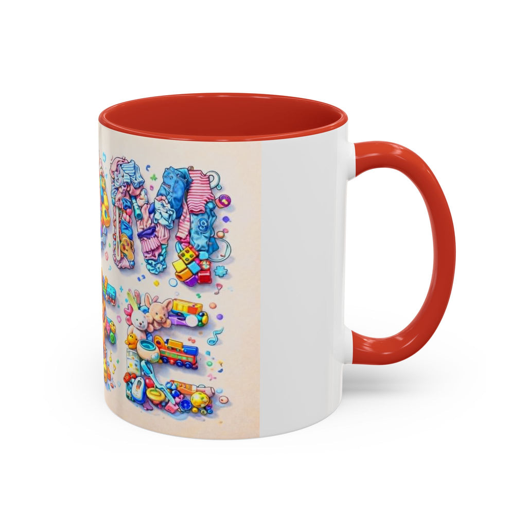 Baby Shower 'Mom to Be' Accent Coffee Mug — Cute Toy Lettering Design