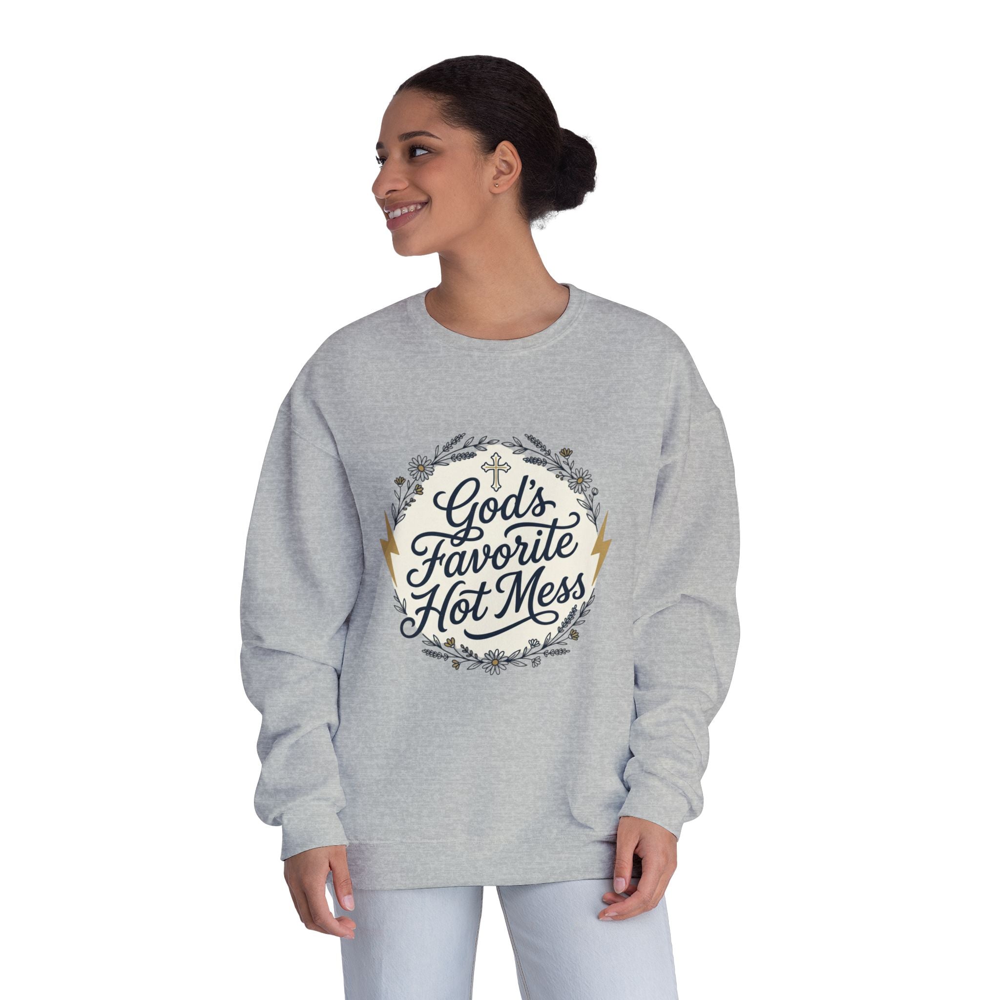 God's Favorite Hot Mess Crewneck Sweatshirt