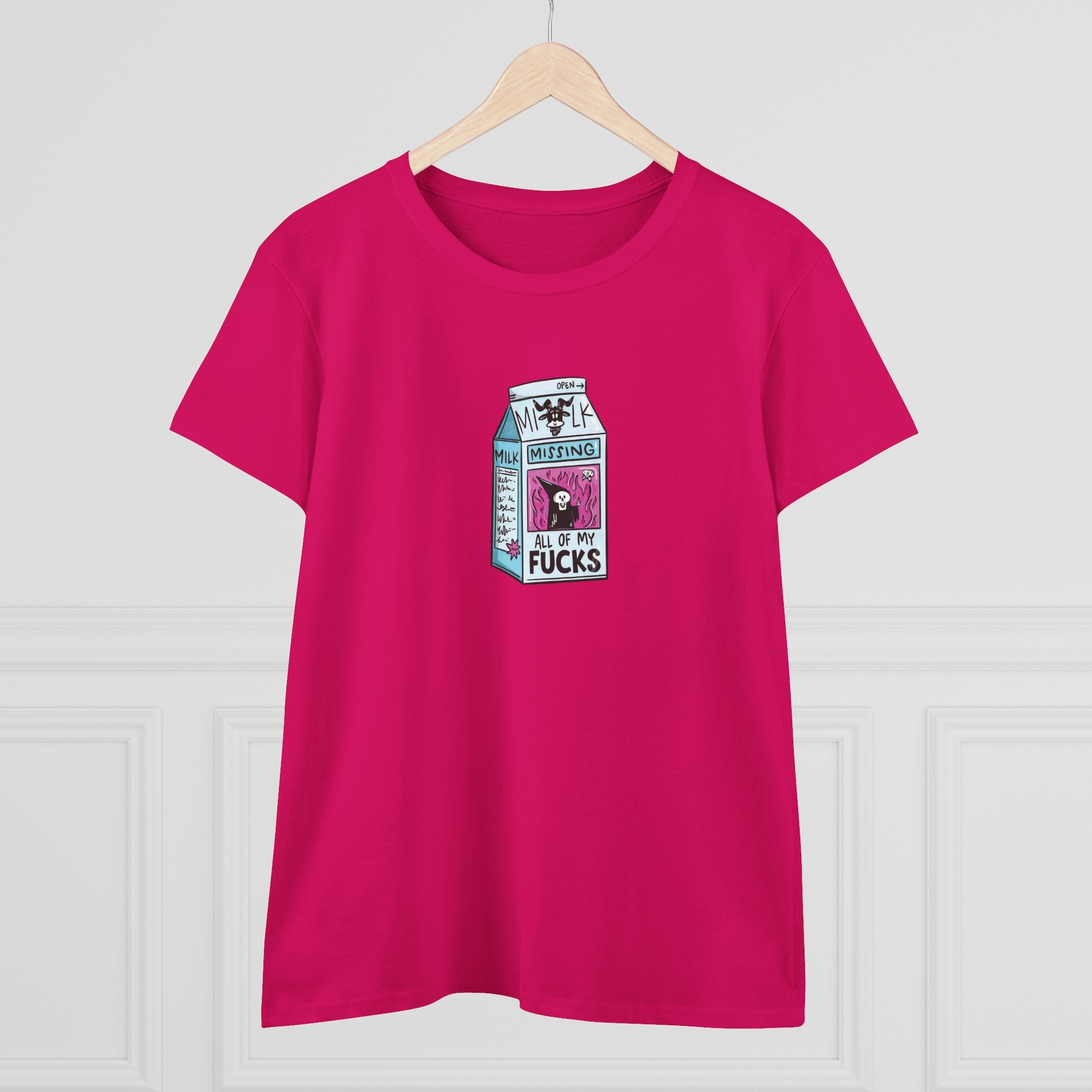 All My Fucks' Cartoon Milk Carton Women's T-Shirt