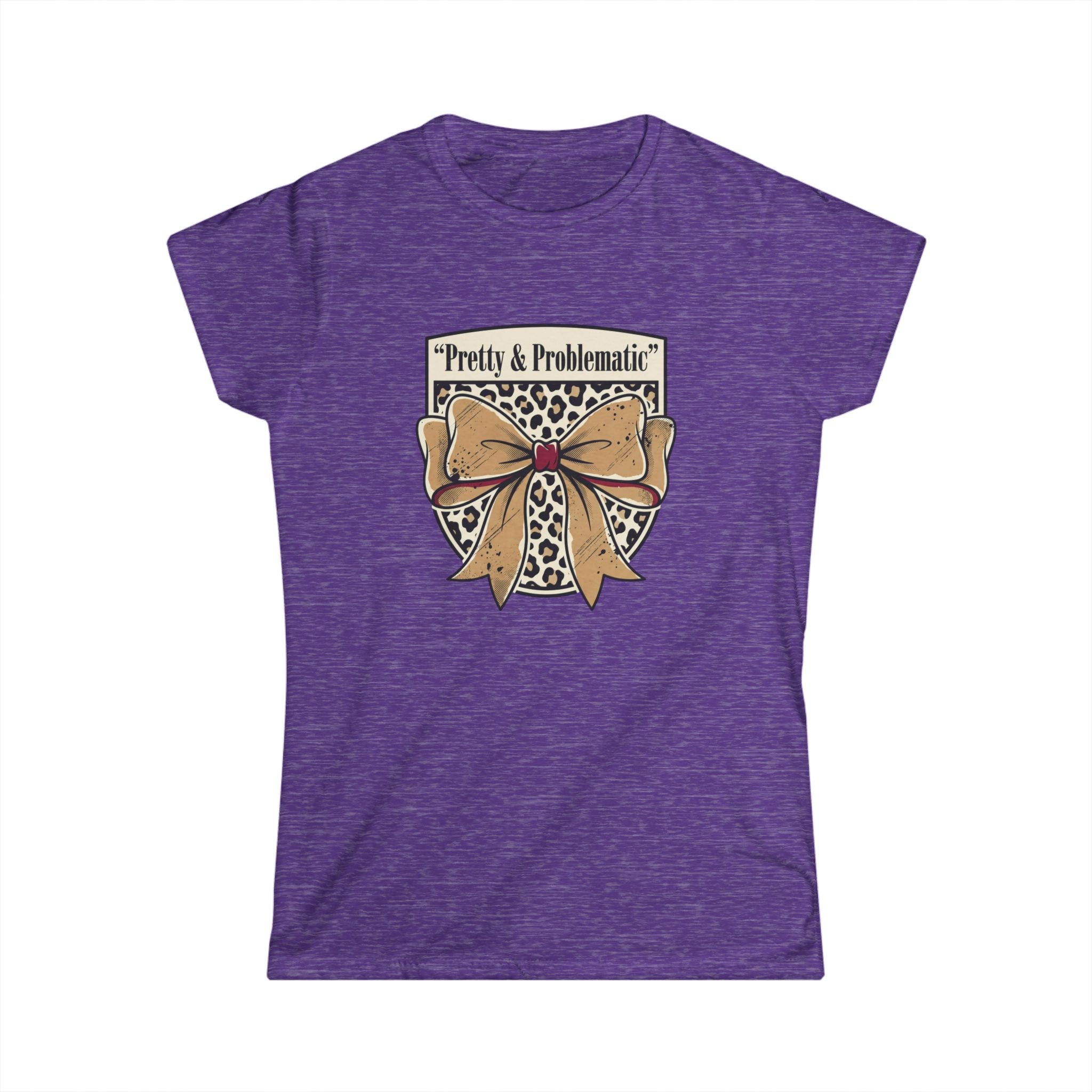 Pretty & Problematic Women's Tee — Leopard Bow Graphic Shirt