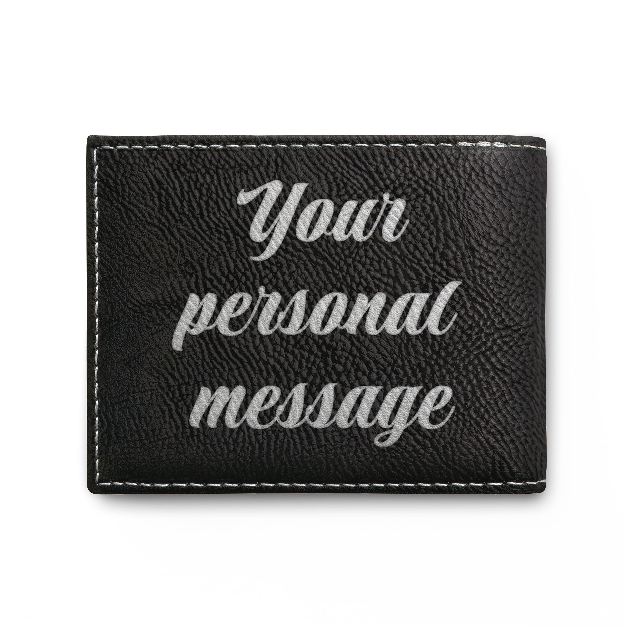 Personalized Bi-Fold Wallet — Custom Name or Message Engraved