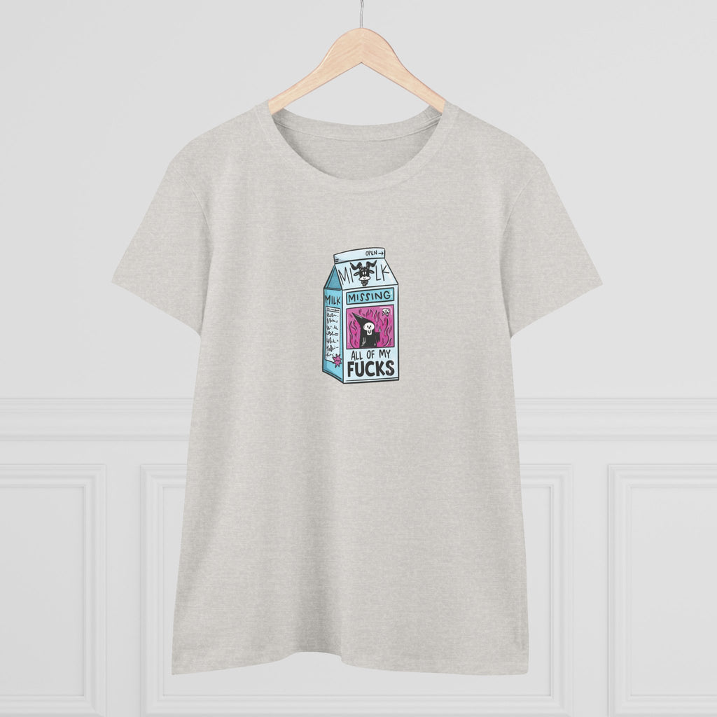 All My Fucks' Cartoon Milk Carton Women's T-Shirt