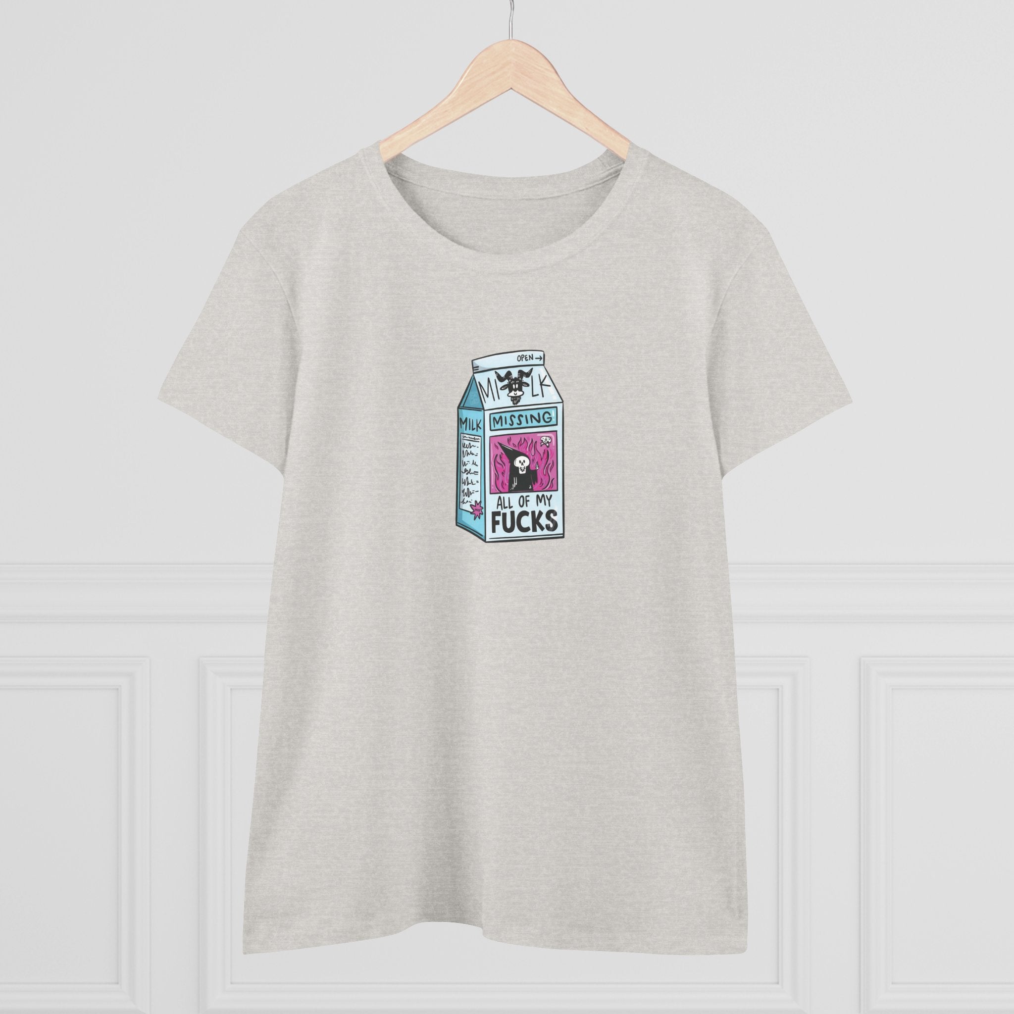 All My Fucks' Cartoon Milk Carton Women's T-Shirt