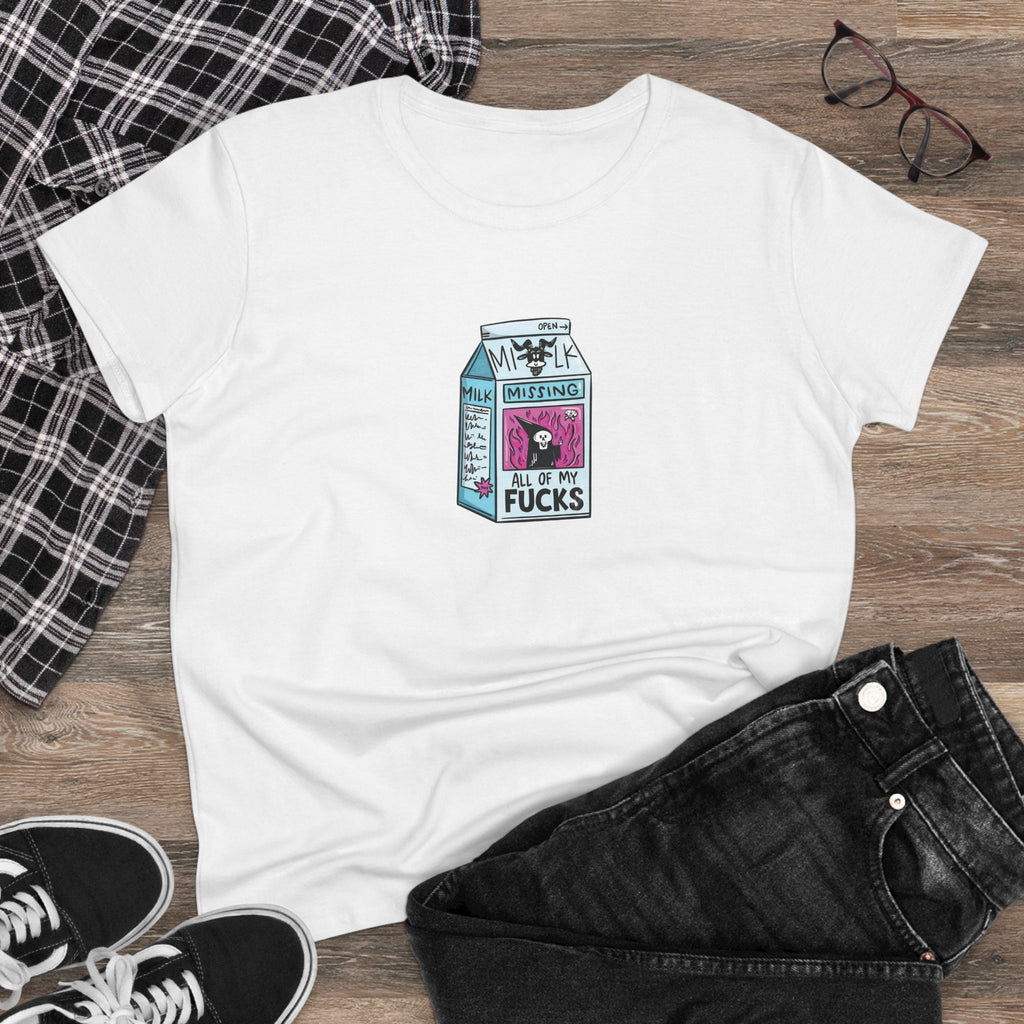 All My Fucks' Cartoon Milk Carton Women's T-Shirt