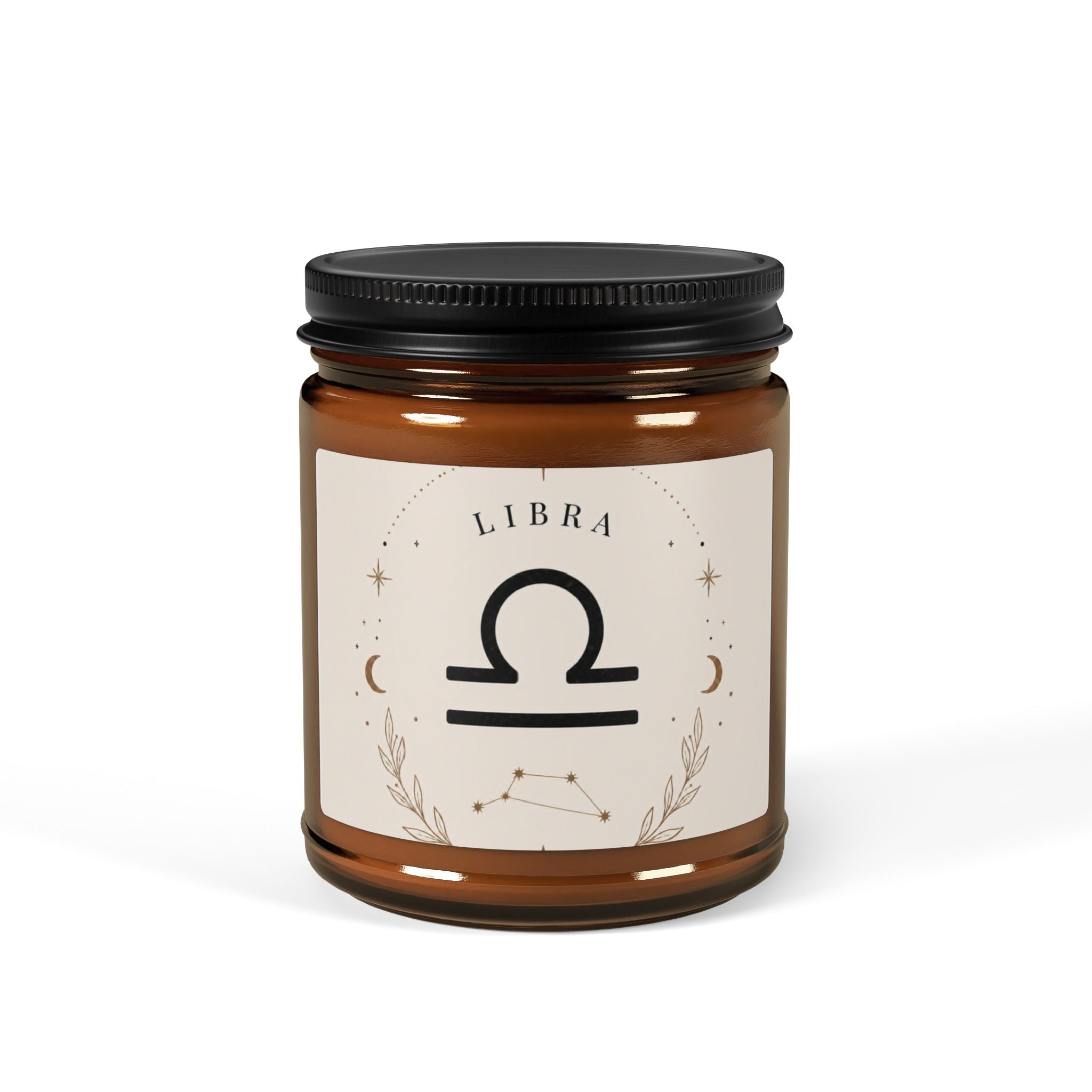 Libra Zodiac Soy Candle — Amber Jar Scented Candle (Multi-Size)