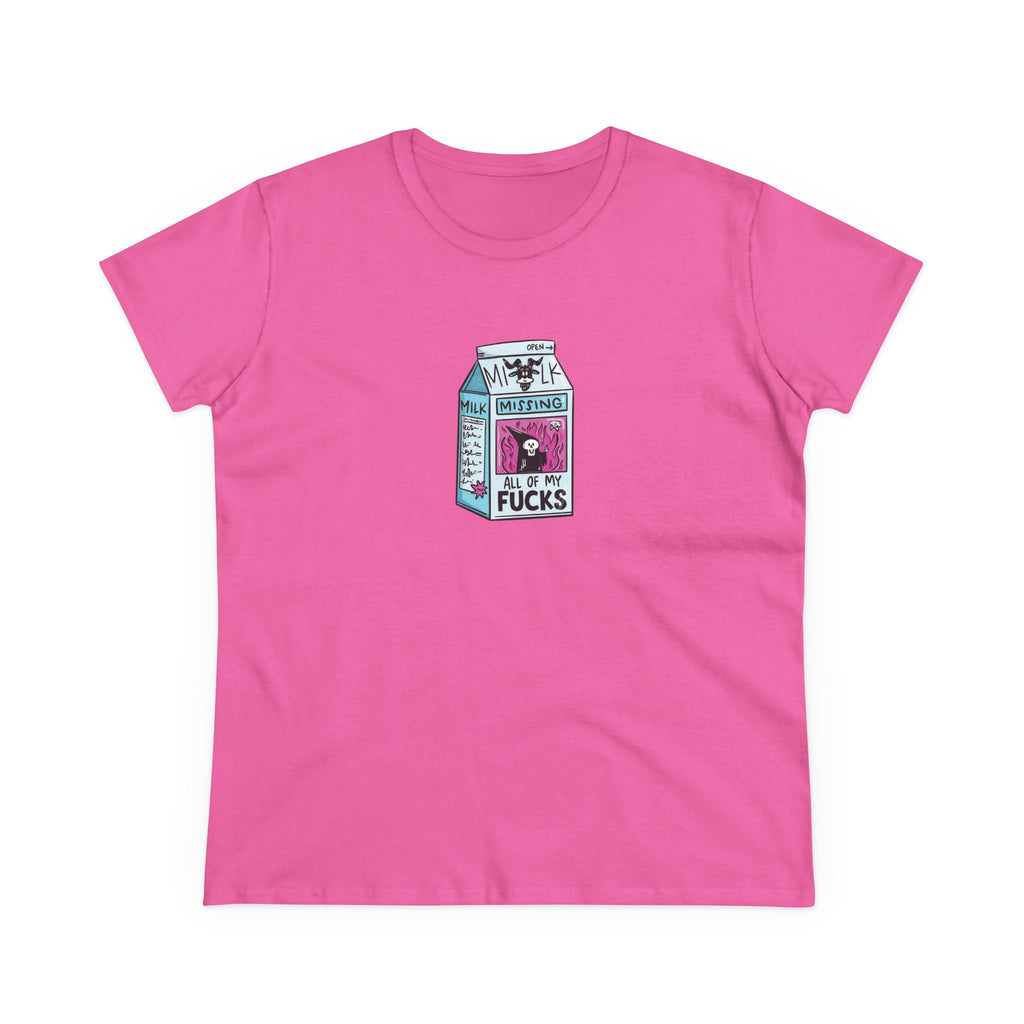 All My Fucks' Cartoon Milk Carton Women's T-Shirt