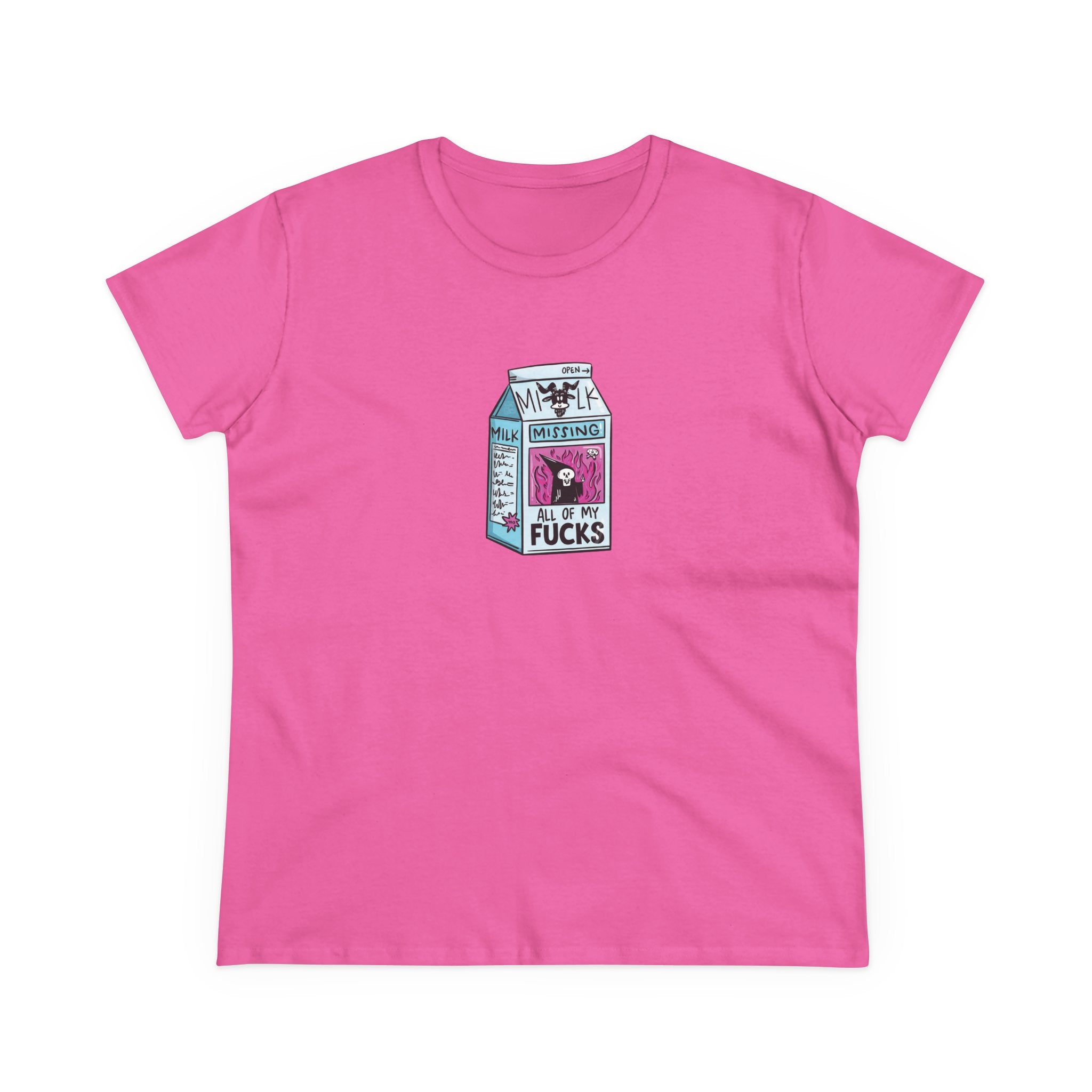 All My Fucks' Cartoon Milk Carton Women's T-Shirt