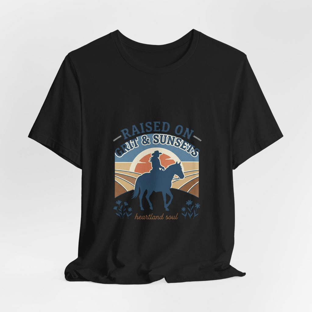 Raised on Grit & Sunsets Tee | western cowgirl ranch rustic prairie vintage