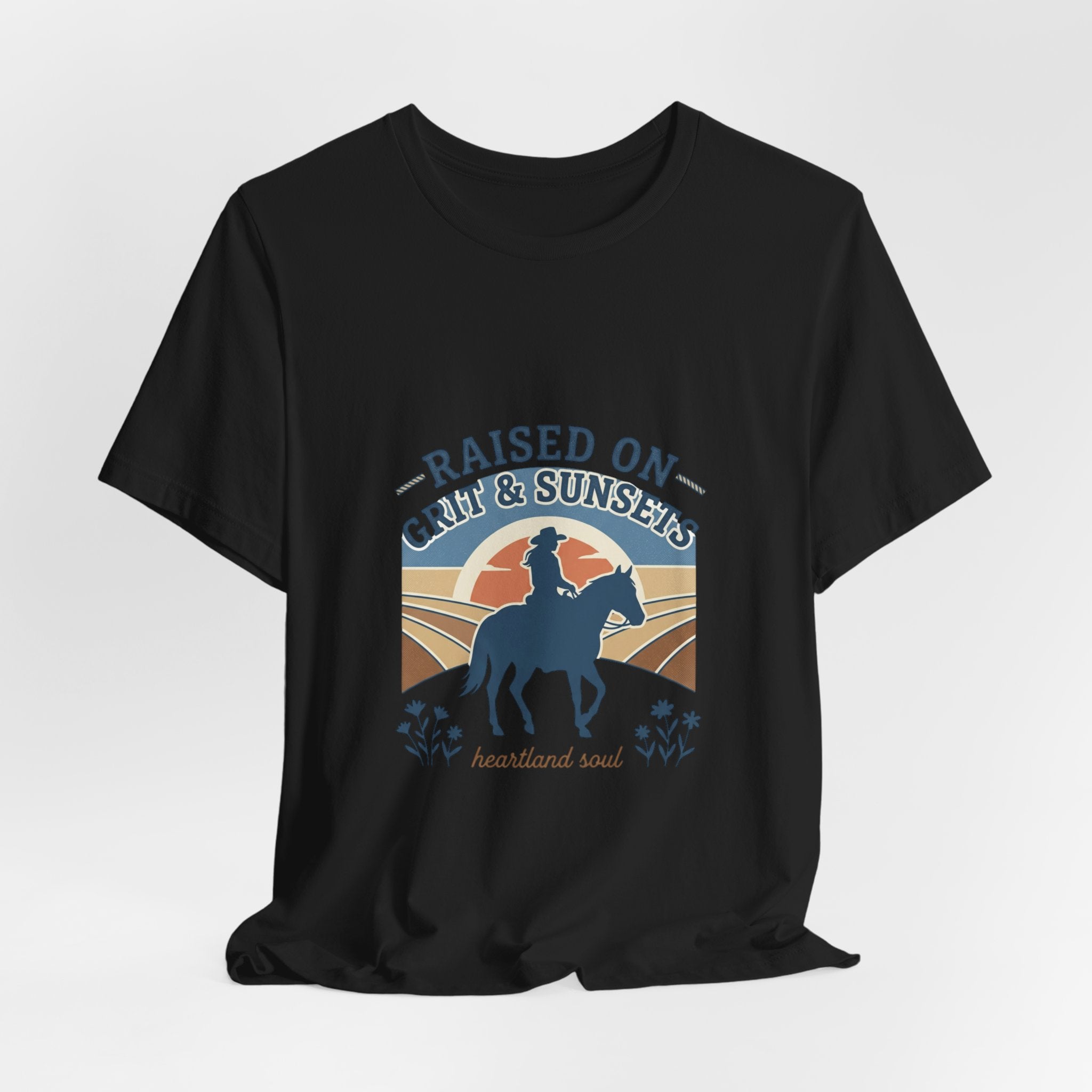 Raised on Grit & Sunsets Tee | western cowgirl ranch rustic prairie vintage
