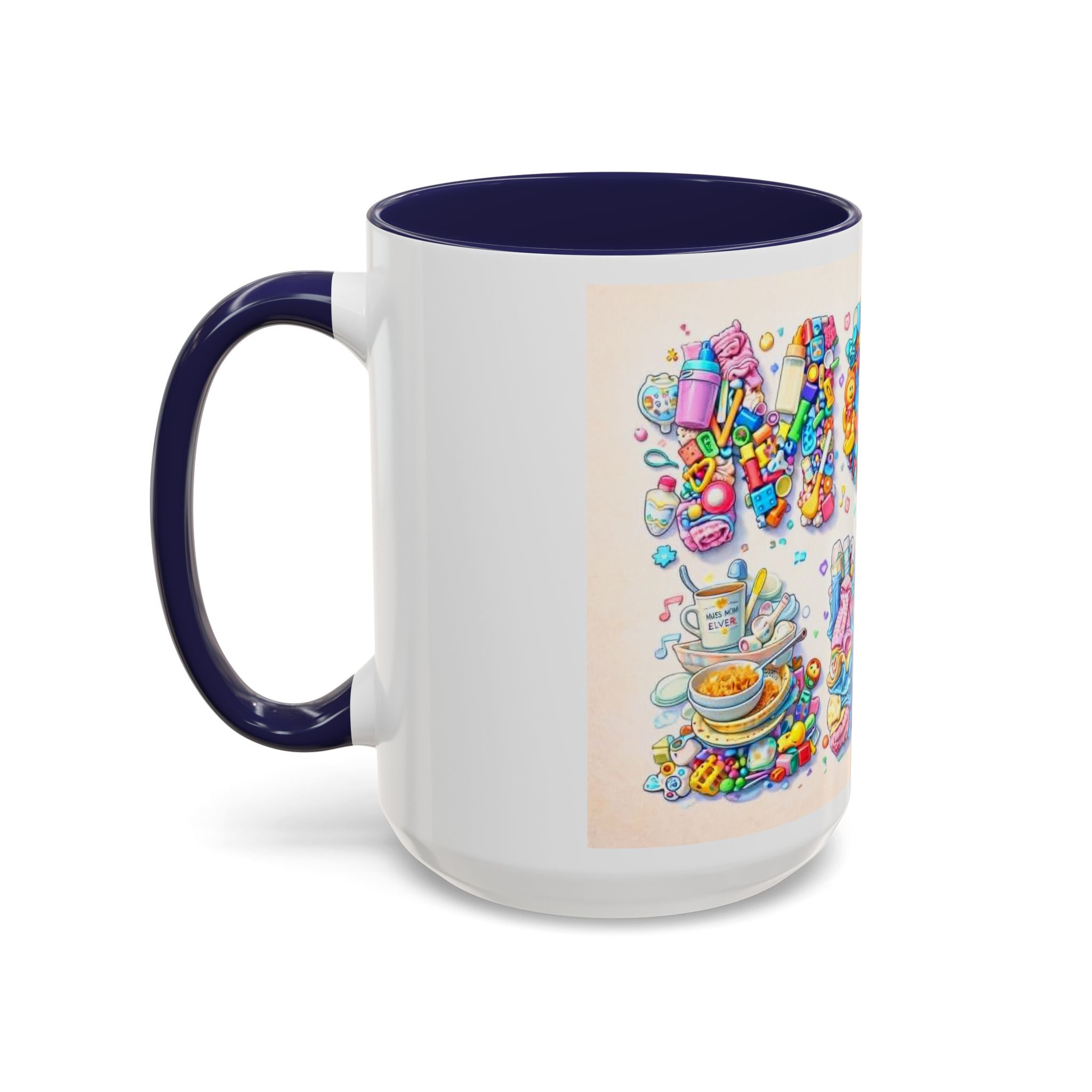 Baby Shower 'Mom to Be' Accent Coffee Mug — Cute Toy Lettering Design