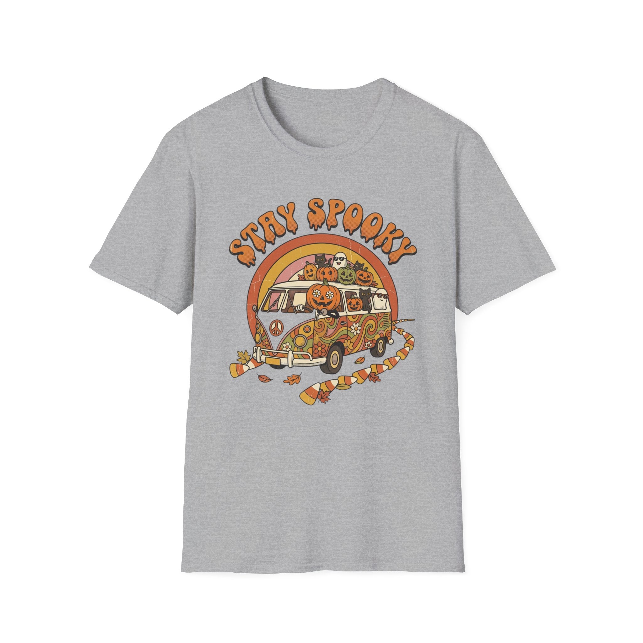 Stay Spooky Halloween T-Shirt — Retro Pumpkin Van Graphic