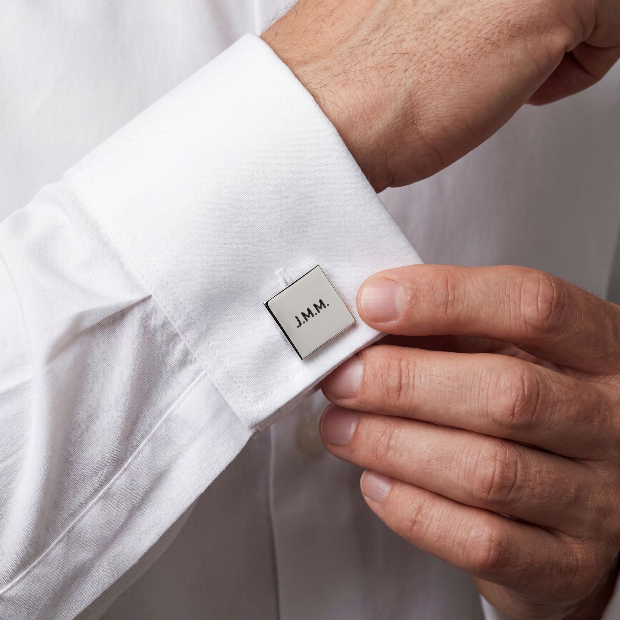 Personalized Gold Square Cufflinks — Custom Engraved "Print it your way" Formal Accessories