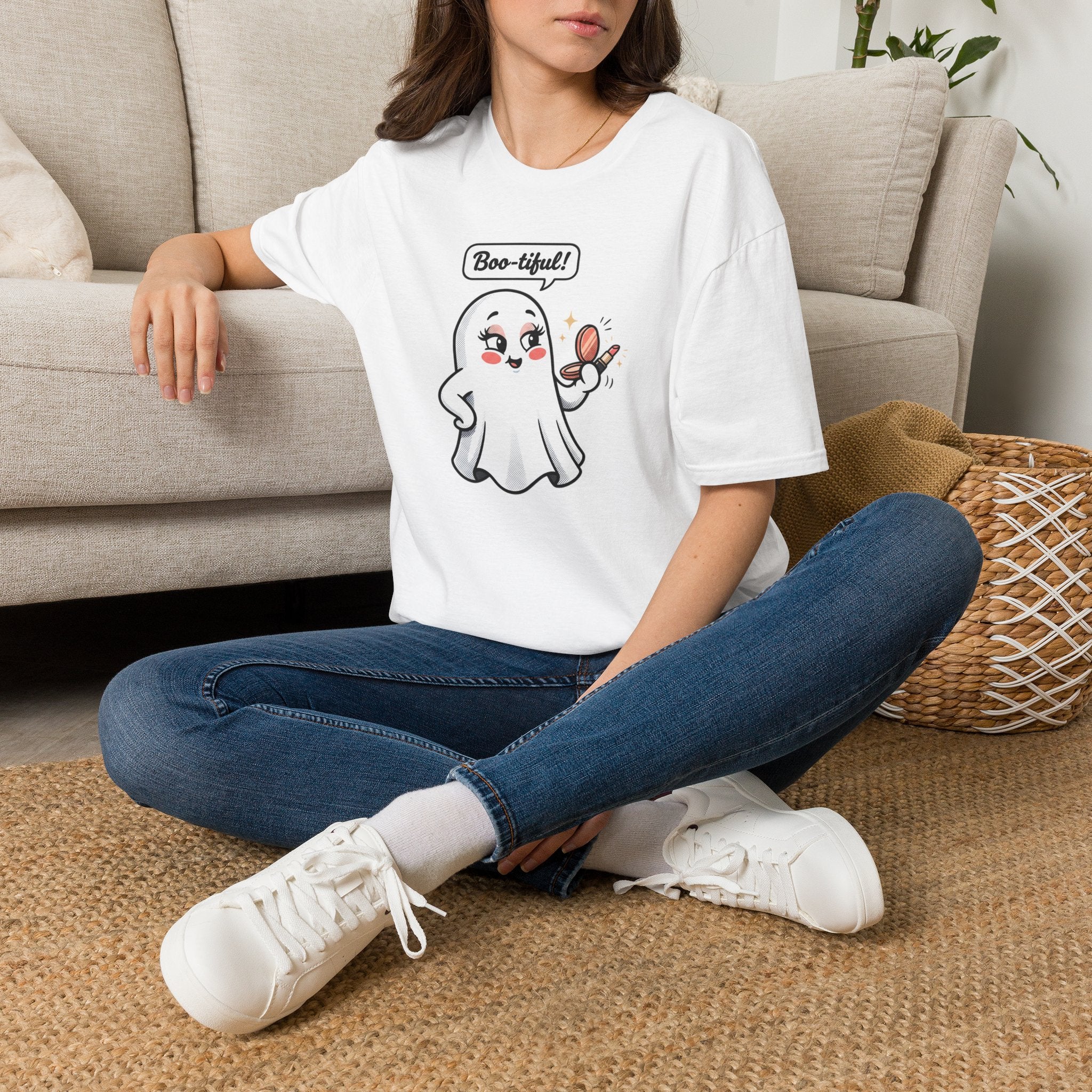 Boo-tiful Ghost T-Shirt — Cute Halloween Spirit Graphic Tee