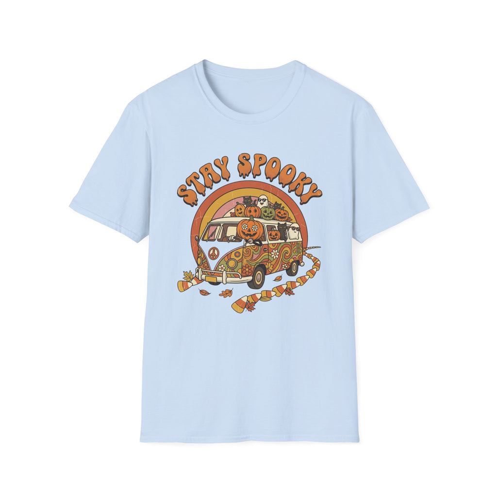 Stay Spooky Halloween T-Shirt — Retro Pumpkin Van Graphic