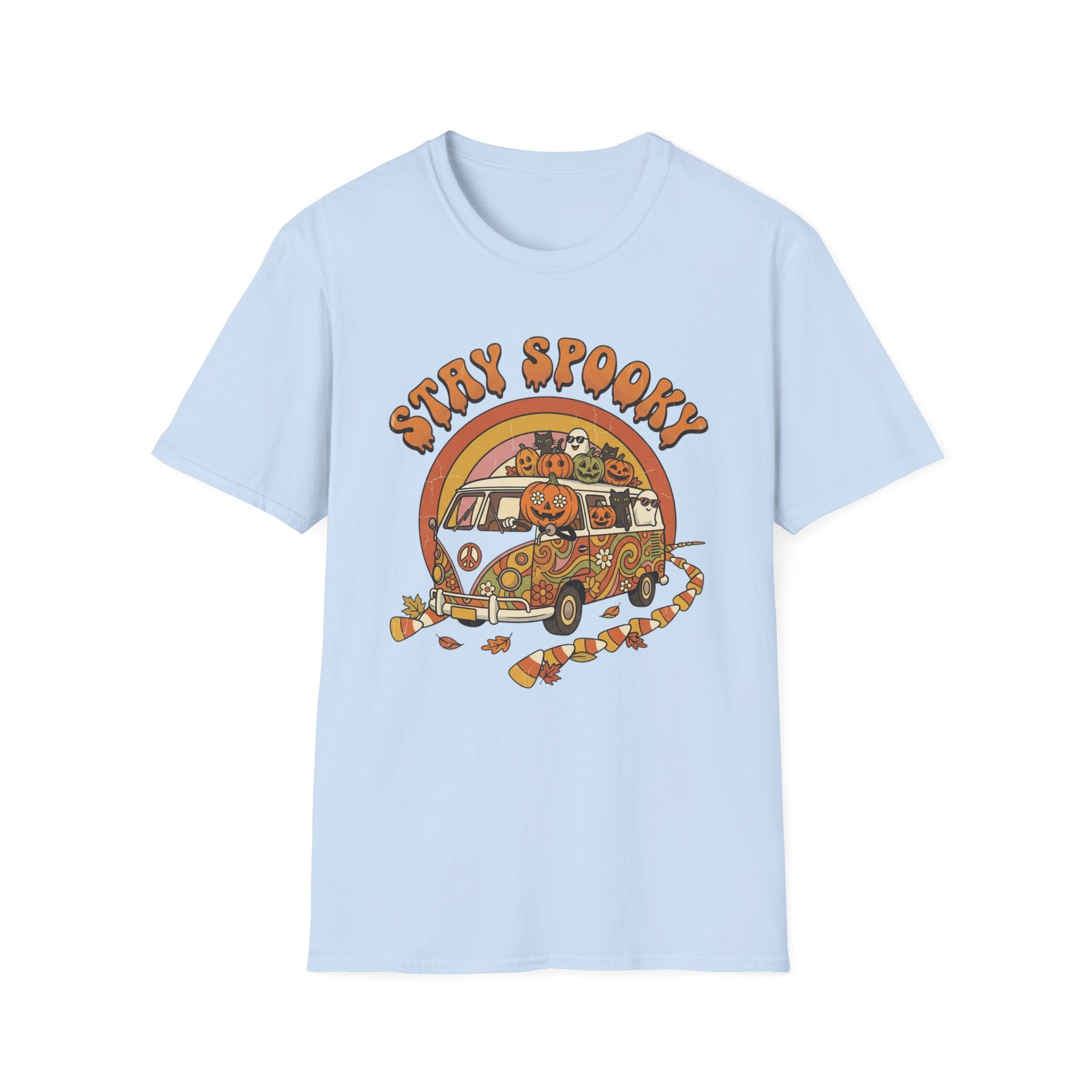 Stay Spooky Halloween T-Shirt — Retro Pumpkin Van Graphic