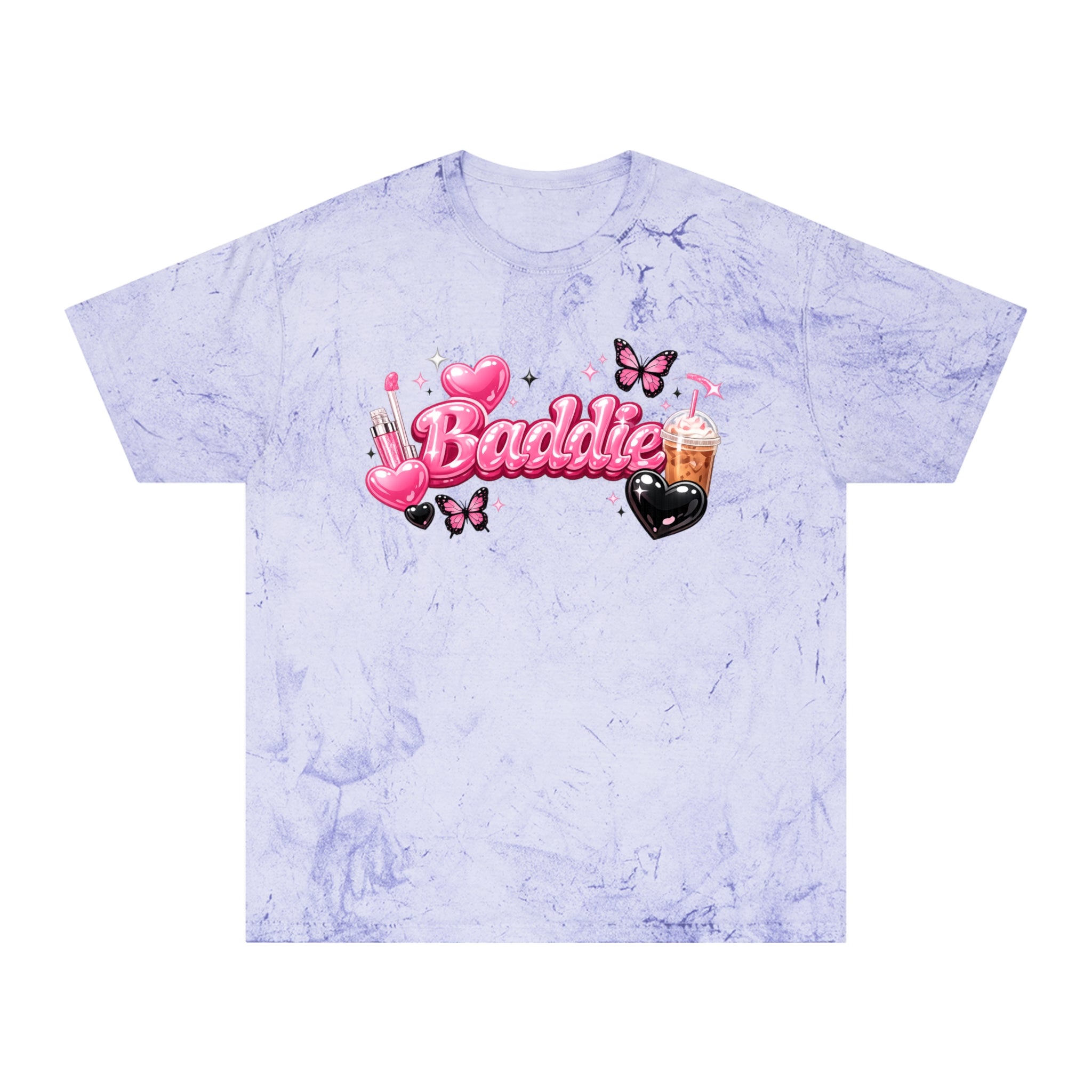 Baddie Pink Heart Graphic T-Shirt — Girly Butterfly Aesthetic Tee