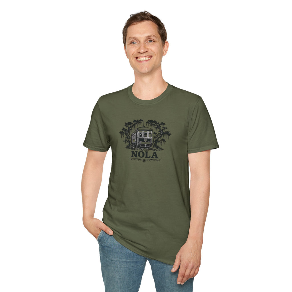NOLA Streetcar T-Shirt — New Orleans Vintage Swamp Vibe
