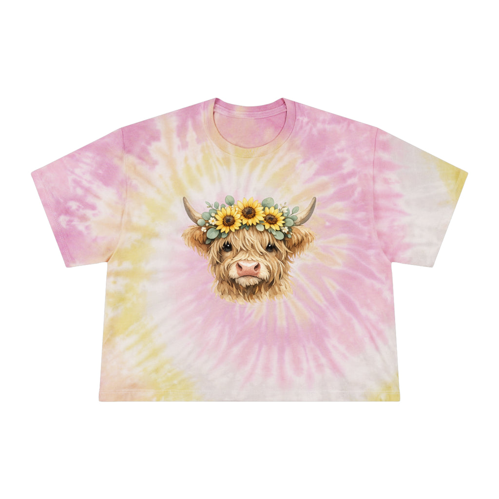 Sunflower Crown Highland Cow Graphic Tee