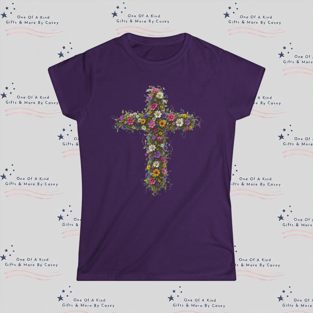 Floral Cross Women's Tee —  Spring Bouquet Shirt