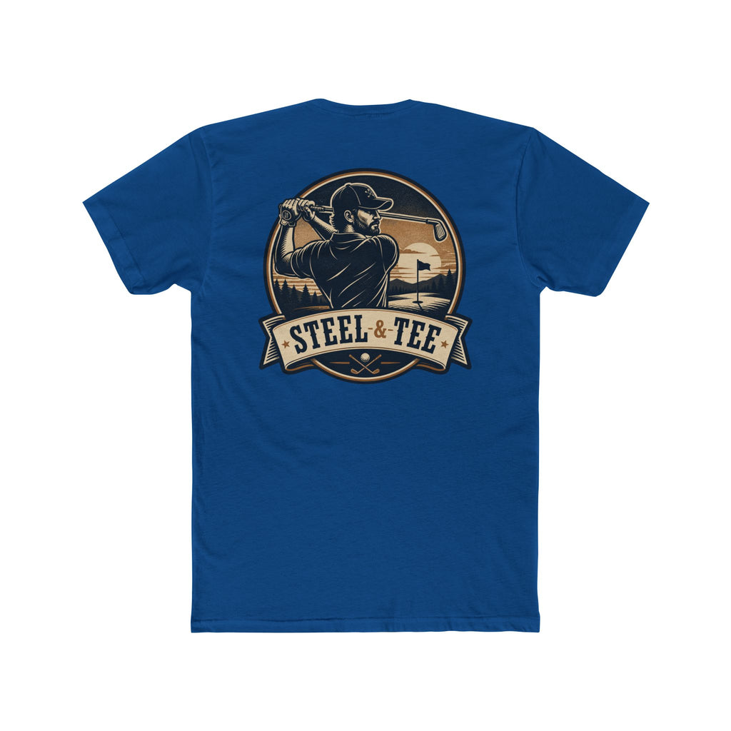 Steel & Tee Golf T-Shirt — Vintage Golfer Graphic Crew Tee