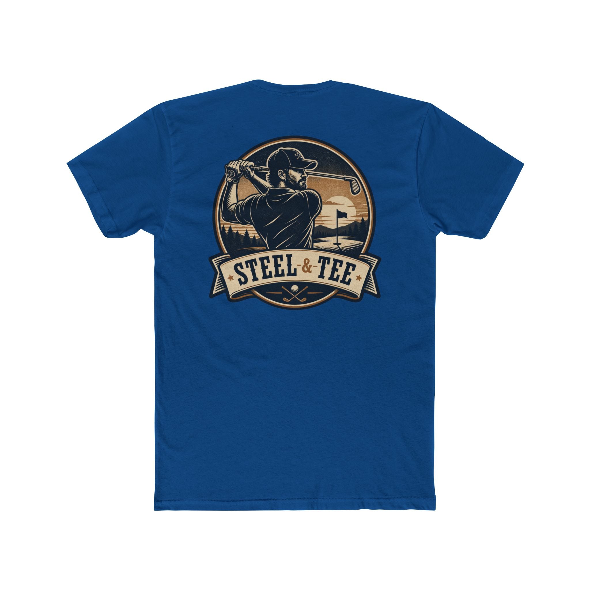 Steel & Tee Golf T-Shirt — Vintage Golfer Graphic Crew Tee