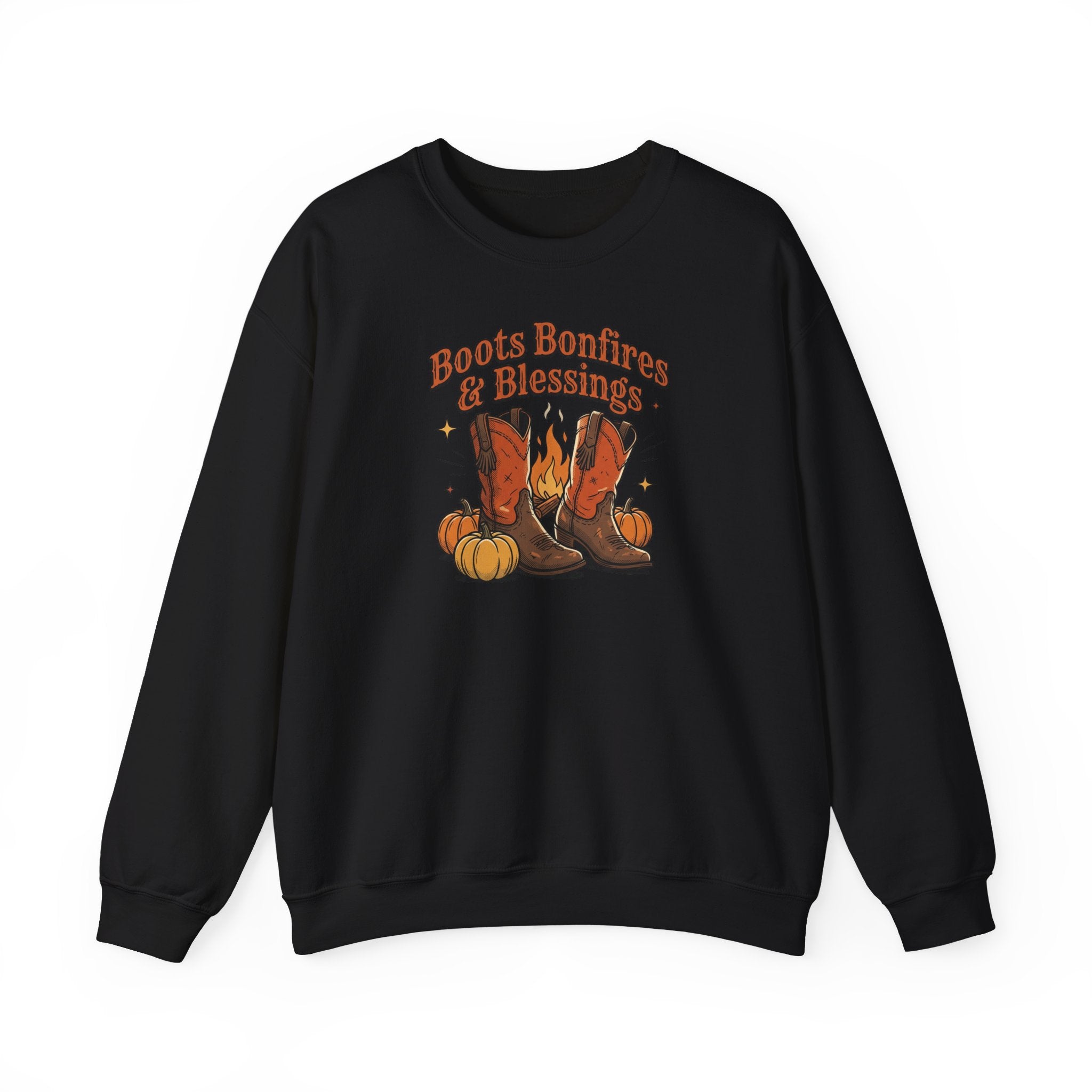 "Boots Bonfires & Blessings" Cozy Fall Pullover