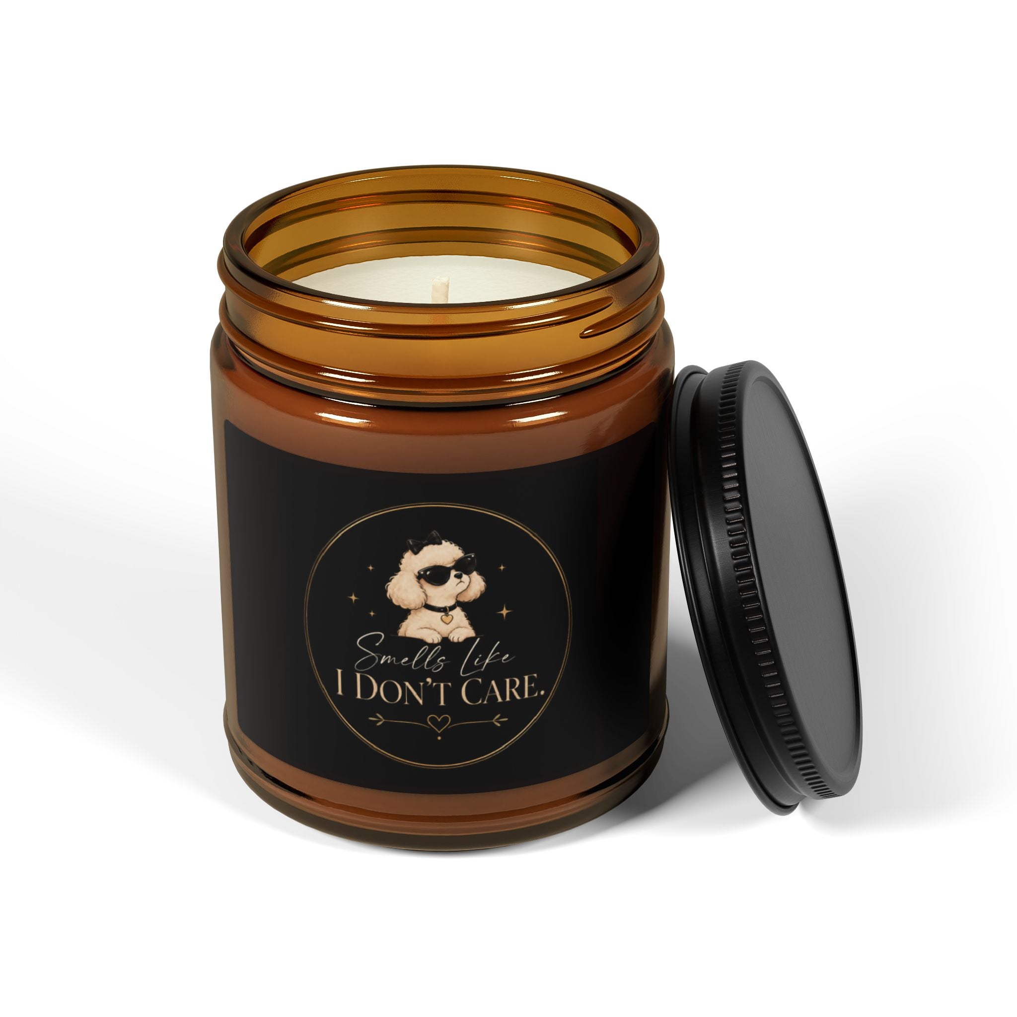 I Don't Care Scented Soy Candle — Amber Jar Aromatherapy Candle (Multi-Size)