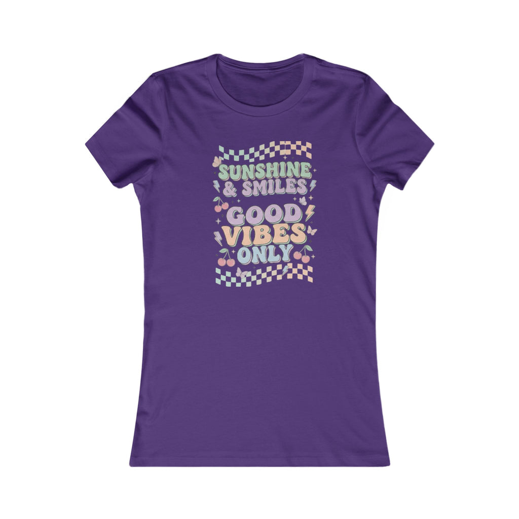 Good Vibes Only Women's Tee — Pastel Retro Sunshine & Smiles Graphic