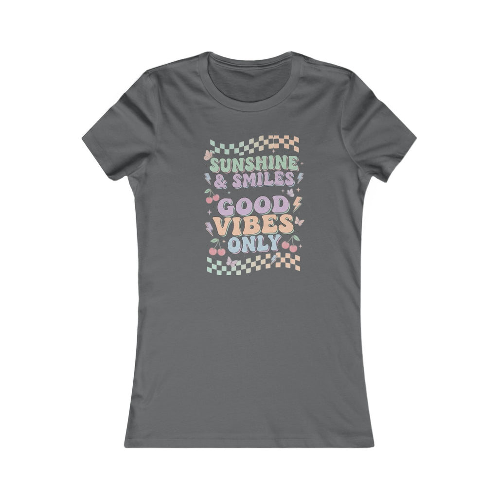 Good Vibes Only Women's Tee — Pastel Retro Sunshine & Smiles Graphic