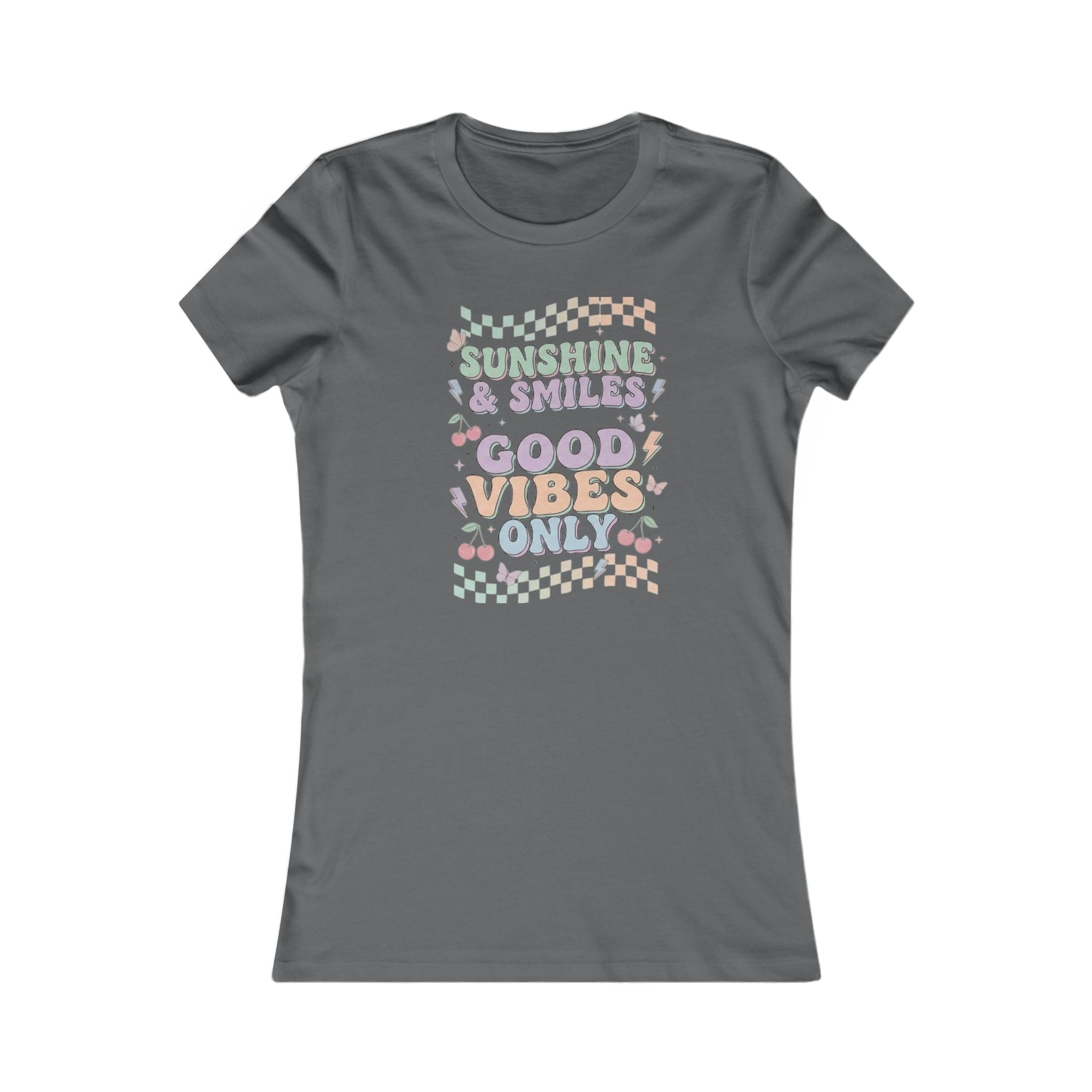 Good Vibes Only Women's Tee — Pastel Retro Sunshine & Smiles Graphic