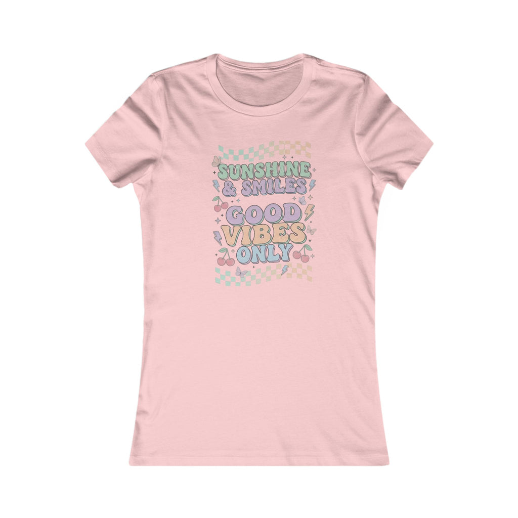 Good Vibes Only Women's Tee — Pastel Retro Sunshine & Smiles Graphic