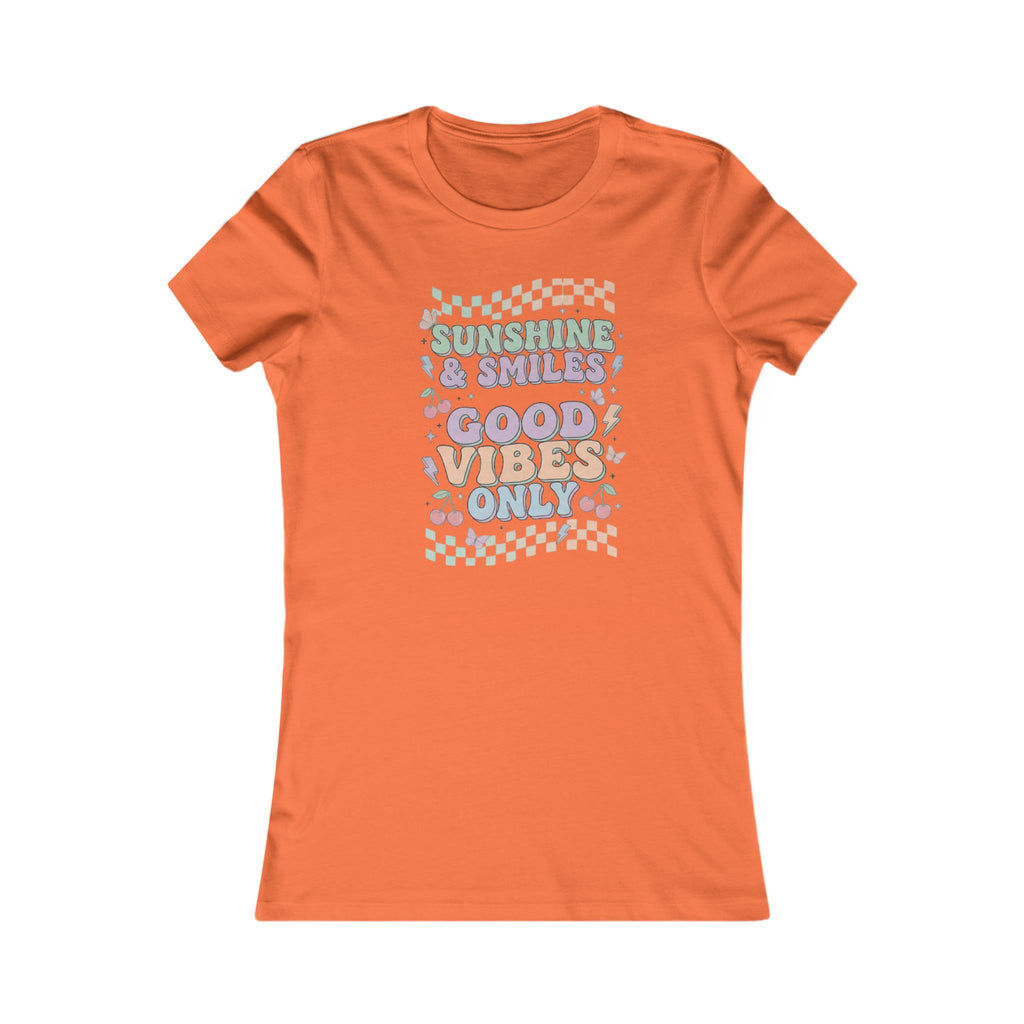 Good Vibes Only Women's Tee — Pastel Retro Sunshine & Smiles Graphic
